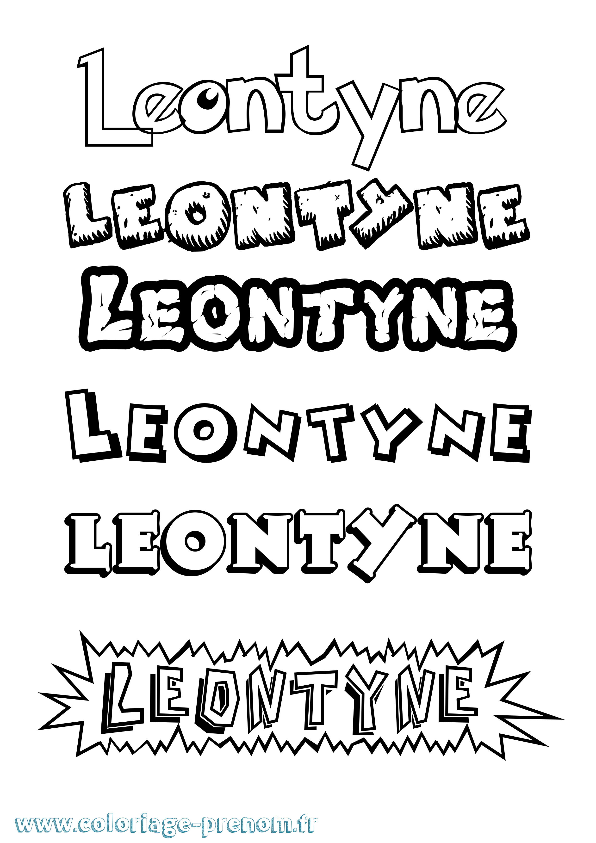 Coloriage Leontyne Dessin Animé Coloriage prénom Leontyne Dessin Animé