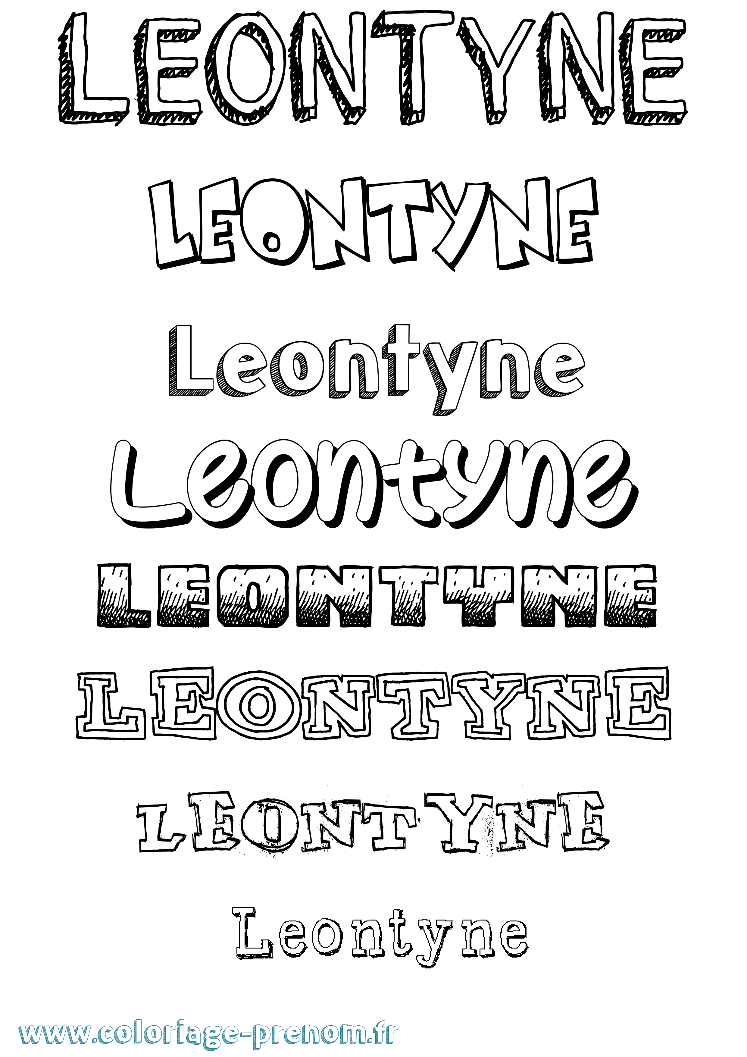 Coloriage Leontyne Dessiné Coloriage prénom Leontyne Dessiné