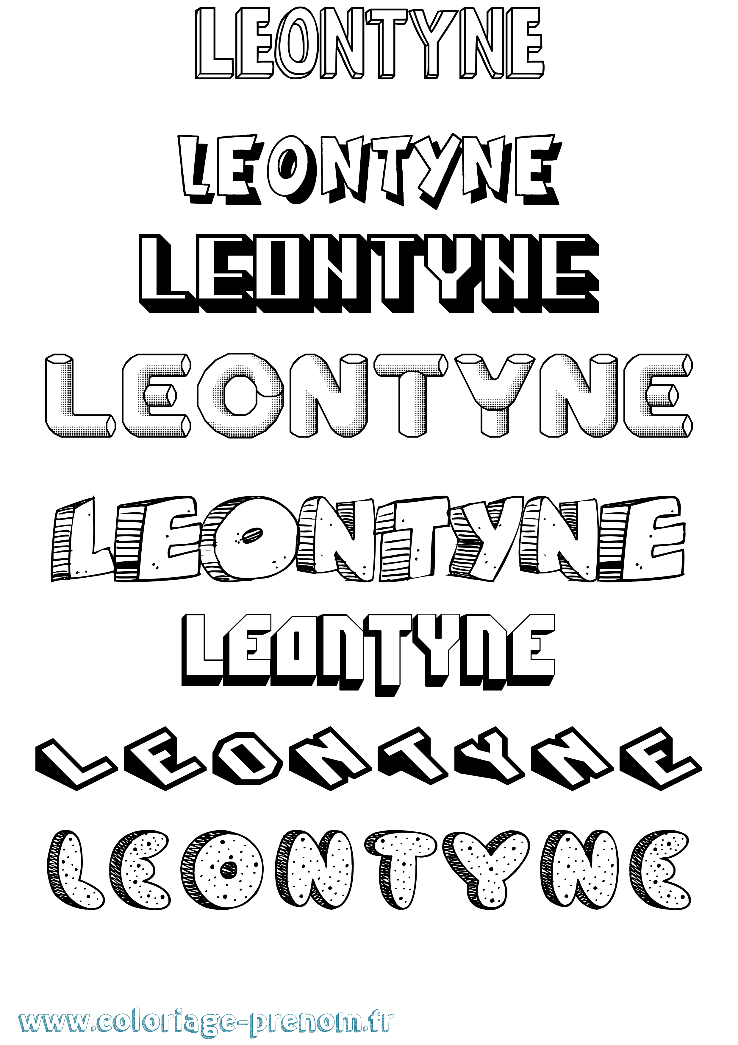 Coloriage Leontyne Effet 3D Coloriage prénom Leontyne Effet 3D