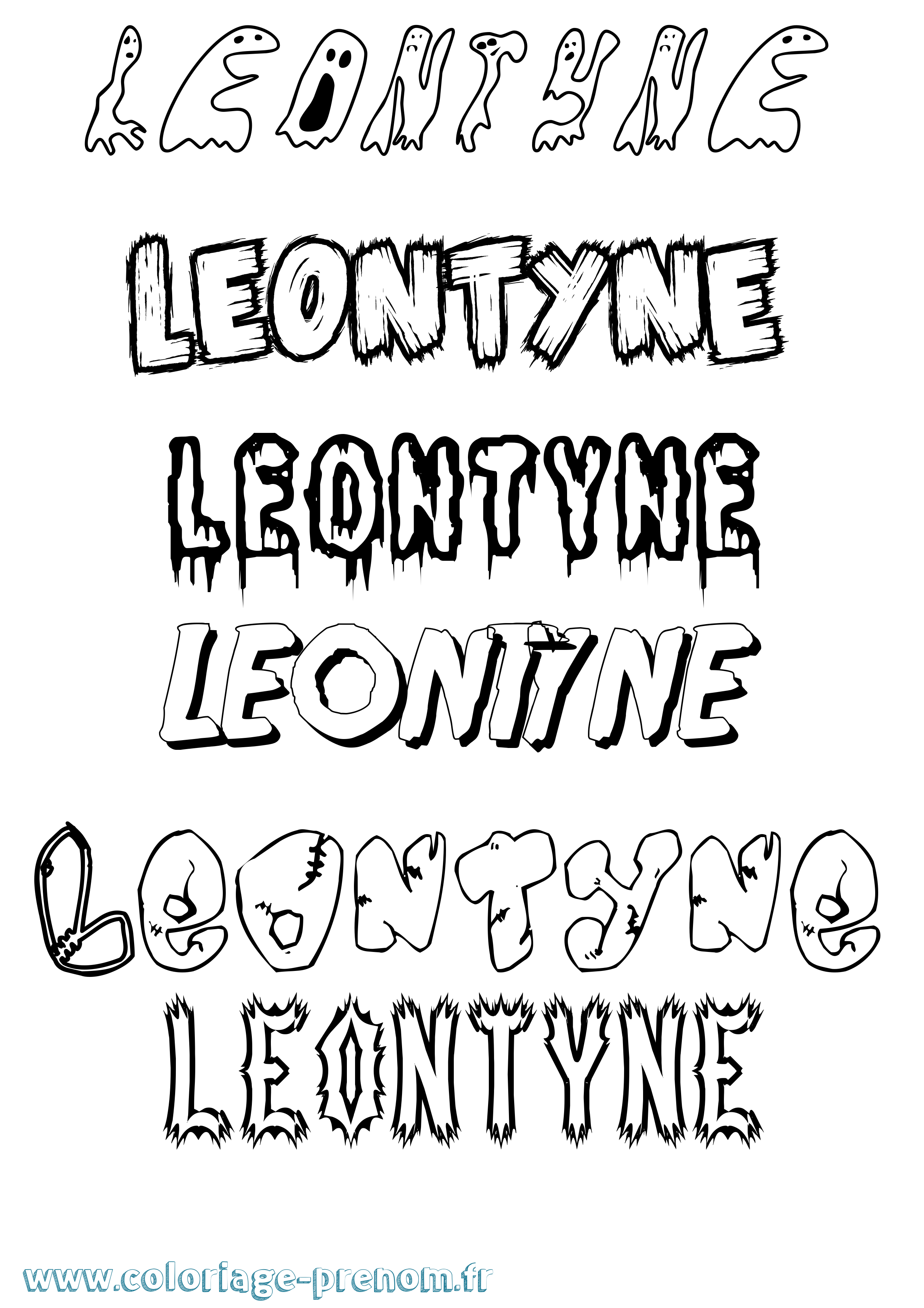 Coloriage Leontyne Frisson Coloriage prénom Leontyne Frisson