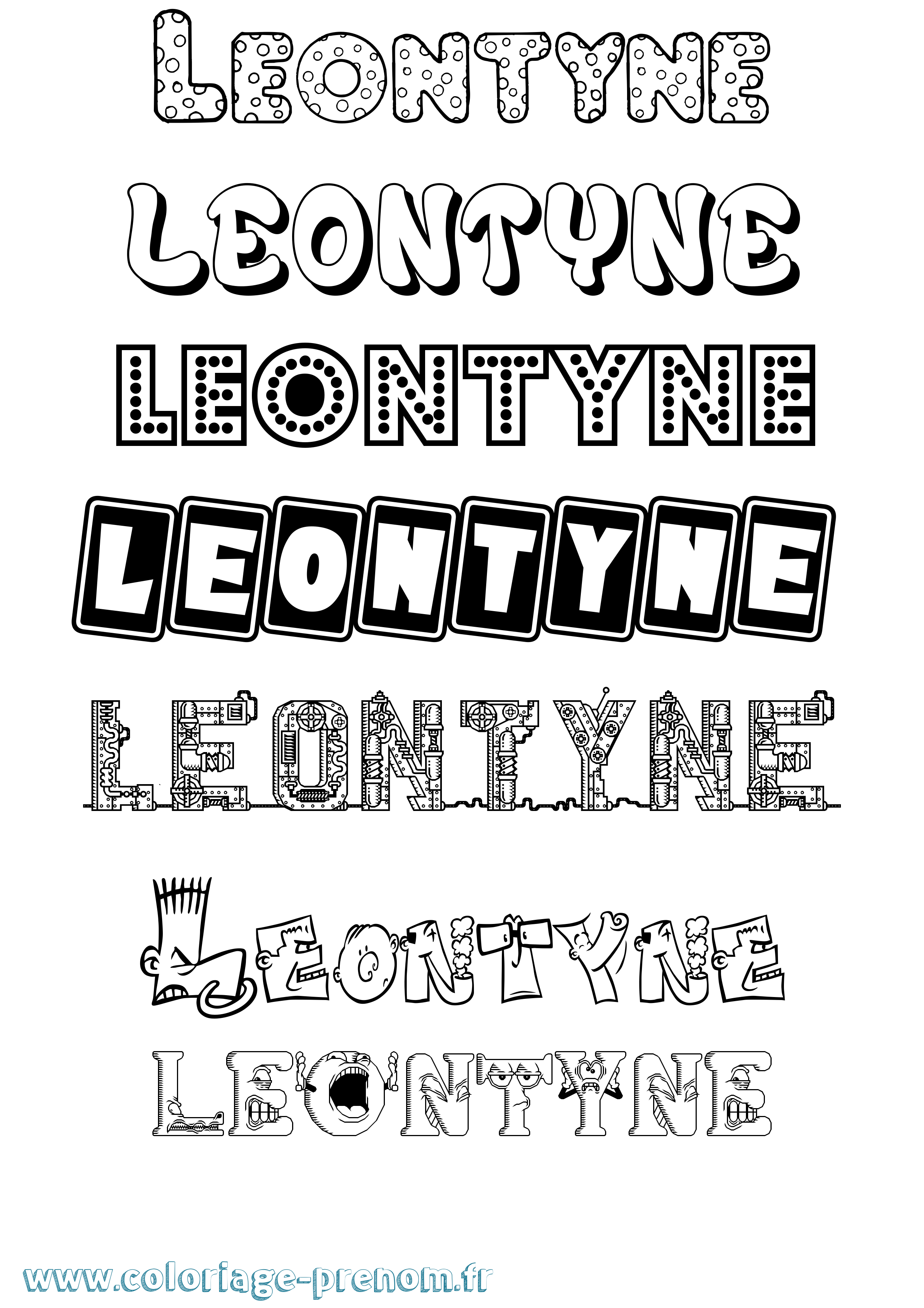 Coloriage Leontyne Fun Coloriage prénom Leontyne Fun