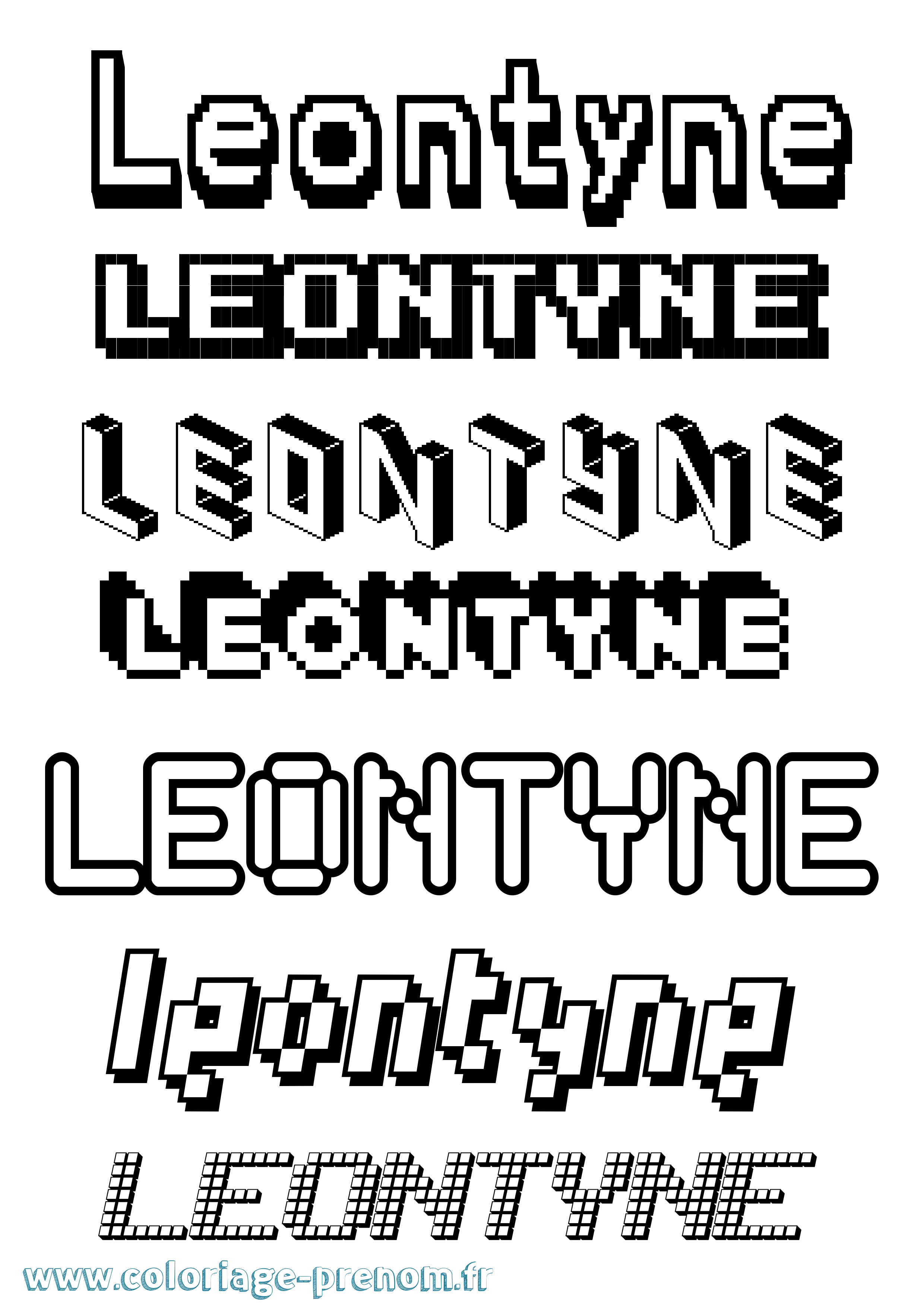 Coloriage Leontyne Pixel Coloriage prénom Leontyne Pixel