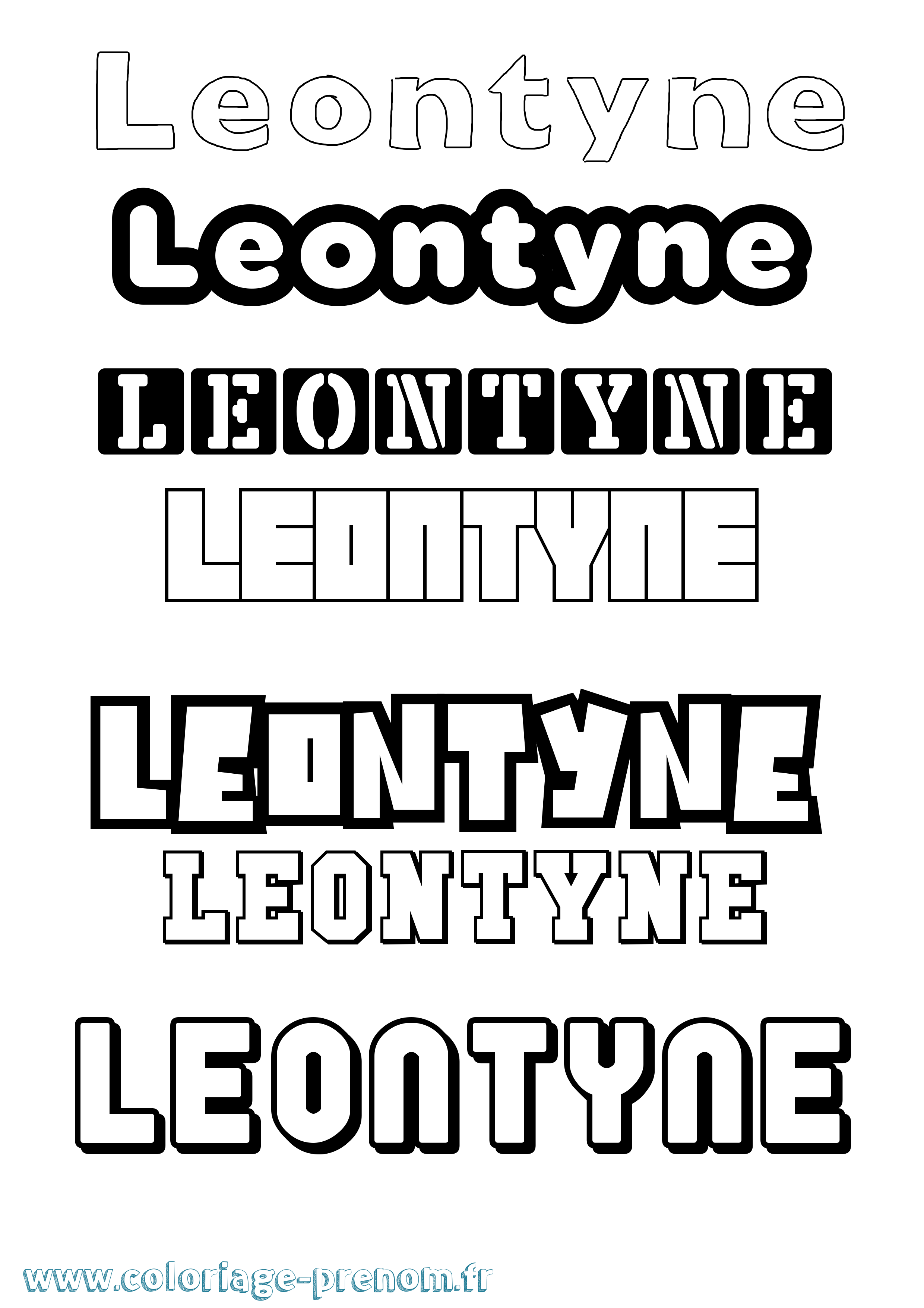 Coloriage Leontyne Simple Coloriage prénom Leontyne Simple