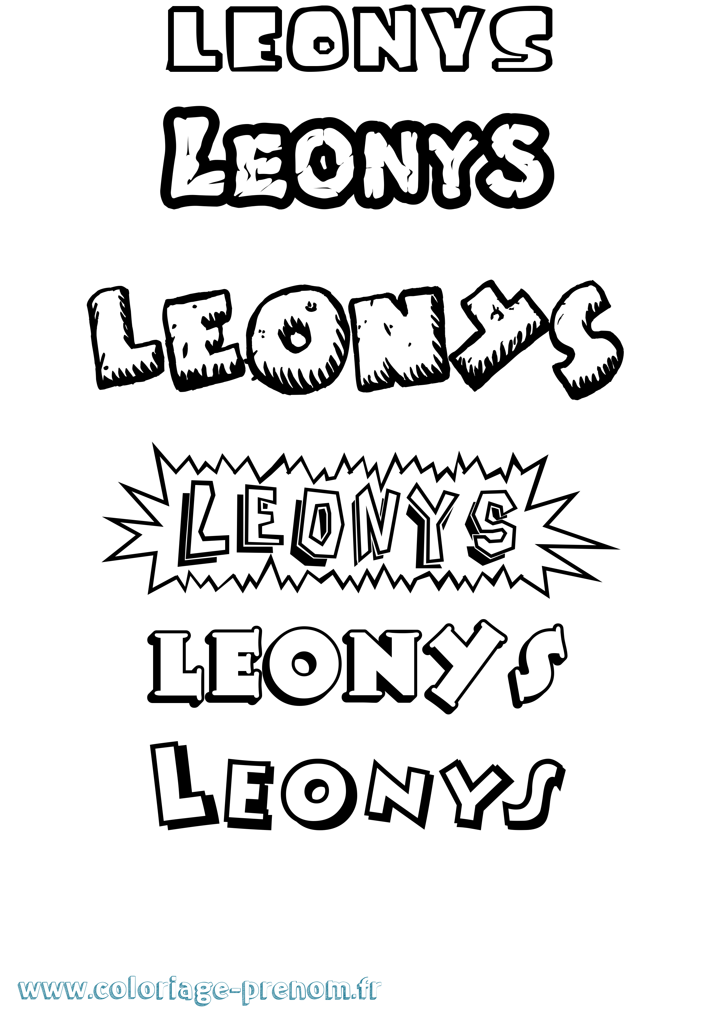 Coloriage Leonys Dessin Animé Coloriage prénom Leonys Dessin Animé