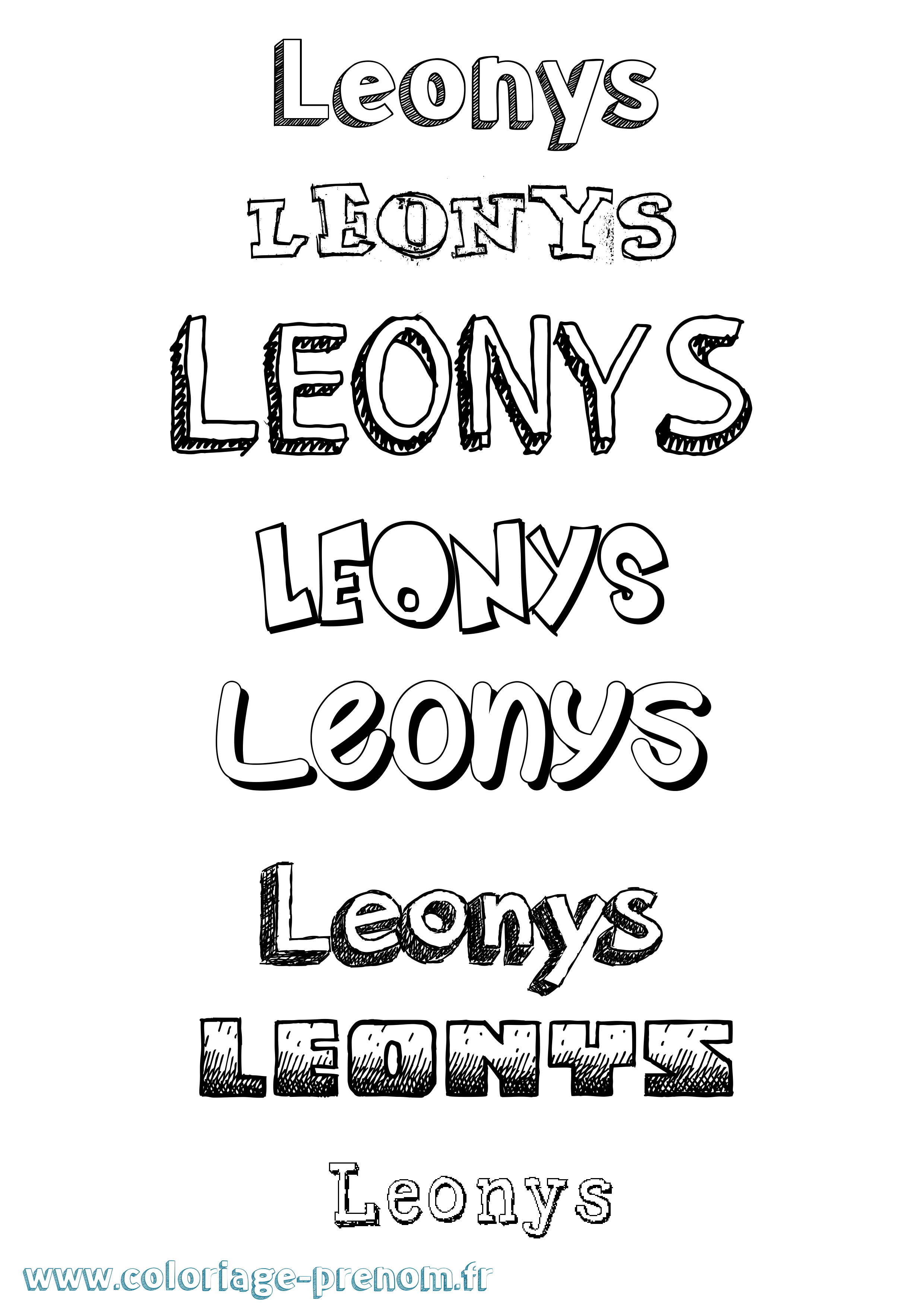 Coloriage Leonys Dessiné Coloriage prénom Leonys Dessiné
