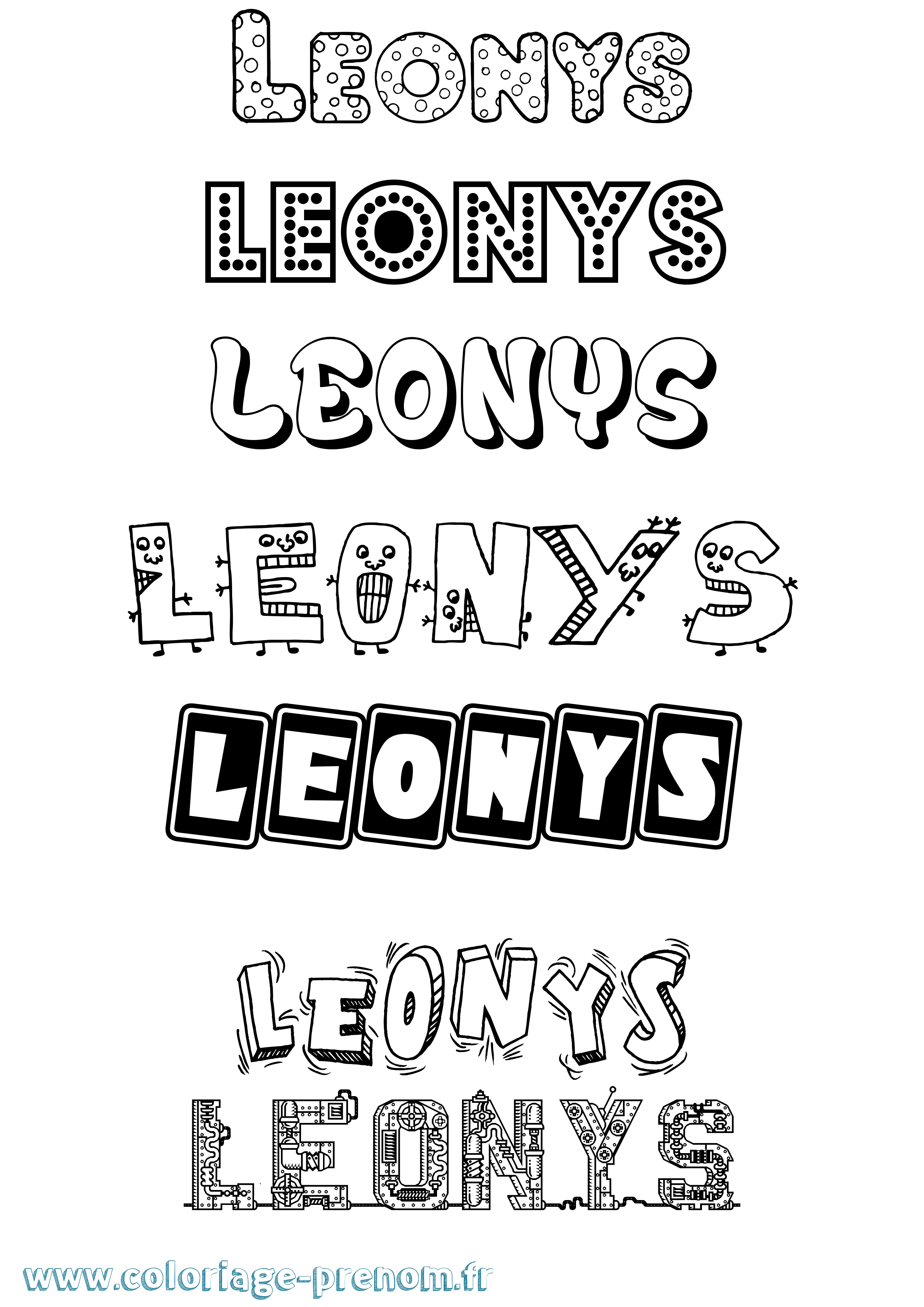 Coloriage Leonys Fun Coloriage prénom Leonys Fun