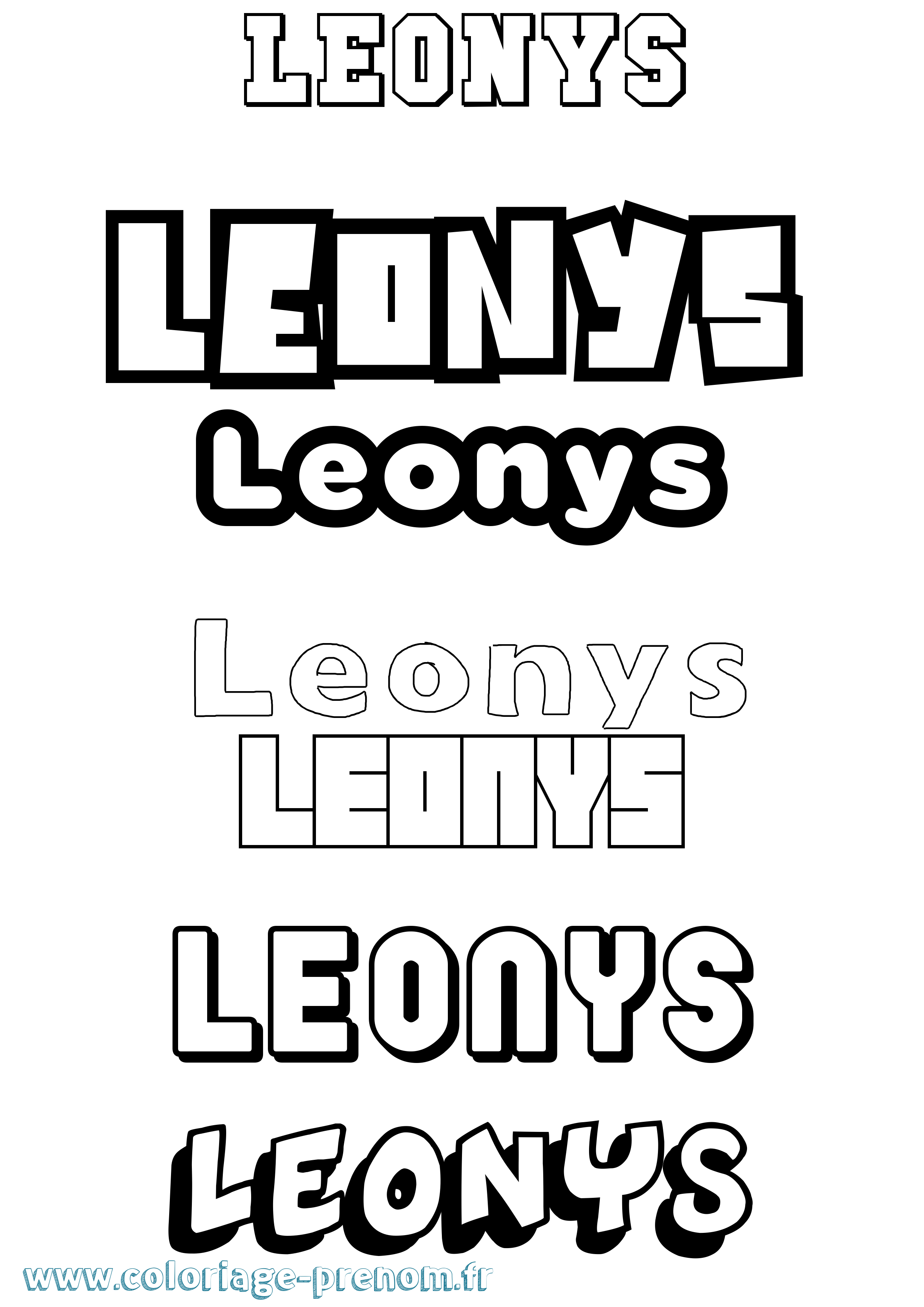 Coloriage Leonys Simple Coloriage prénom Leonys Simple