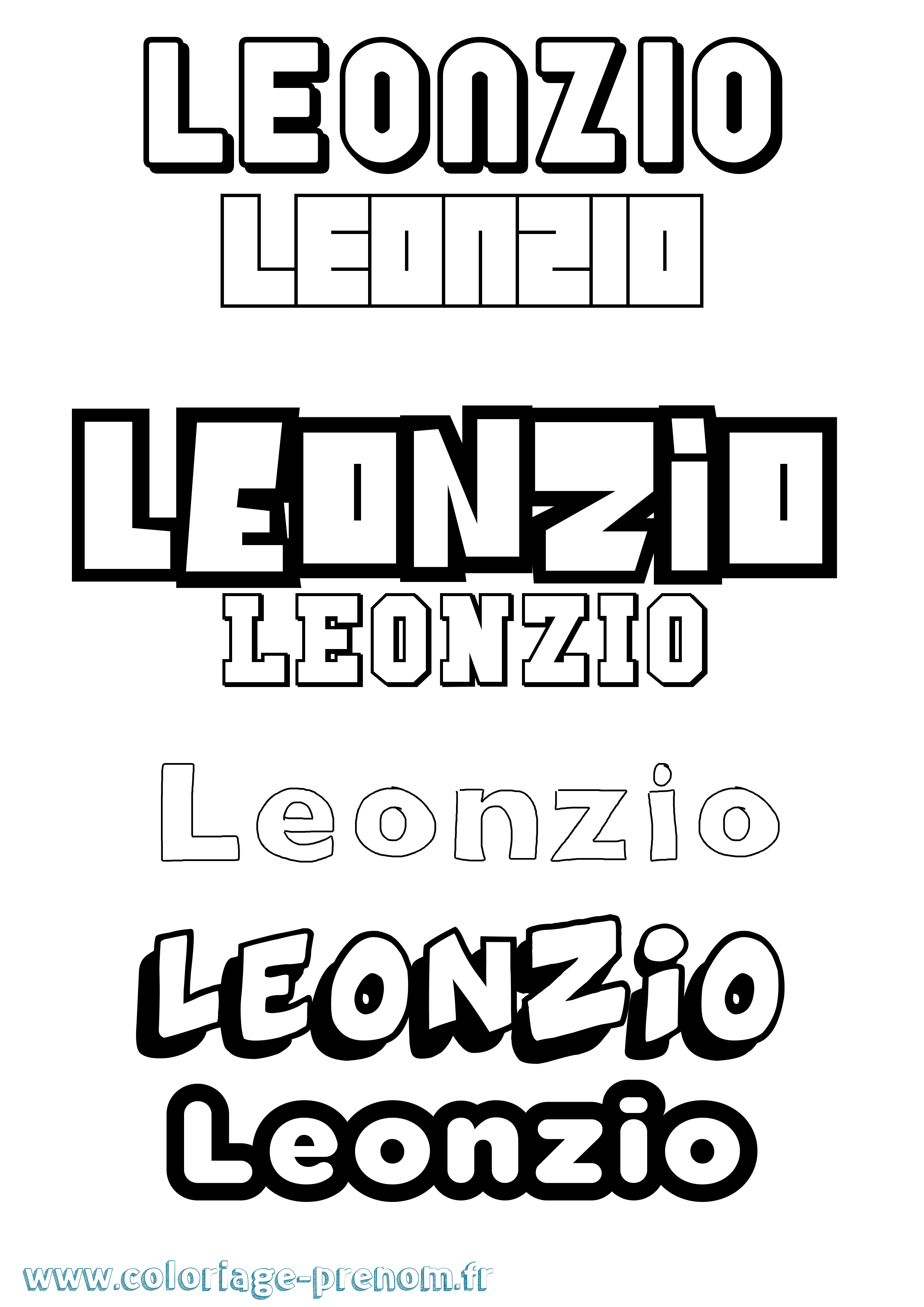 Coloriage Leonzio Simple Coloriage prénom Leonzio Simple