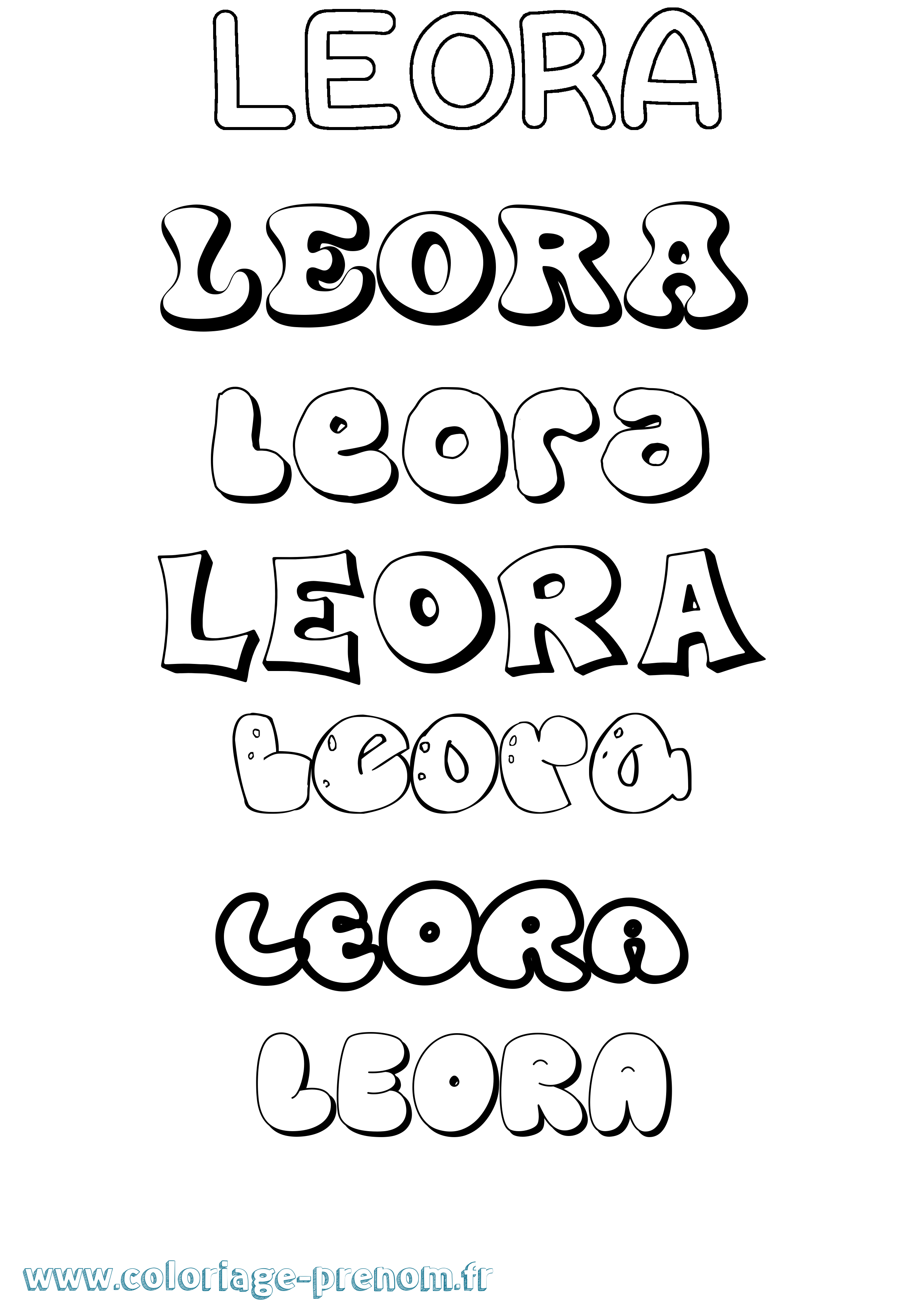 Coloriage Leora Bubble Coloriage prénom Leora Bubble