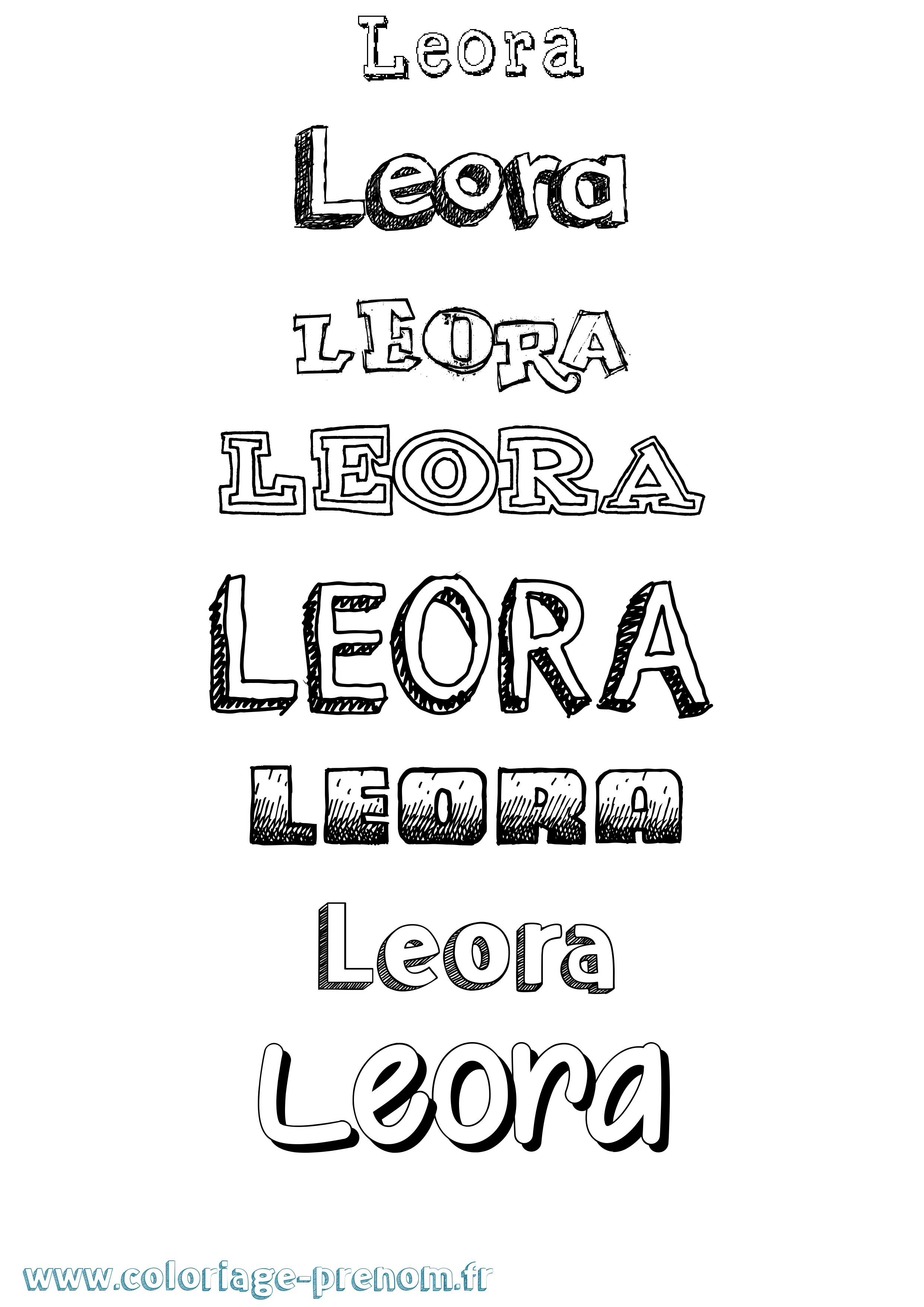 Coloriage Leora Dessiné Coloriage prénom Leora Dessiné