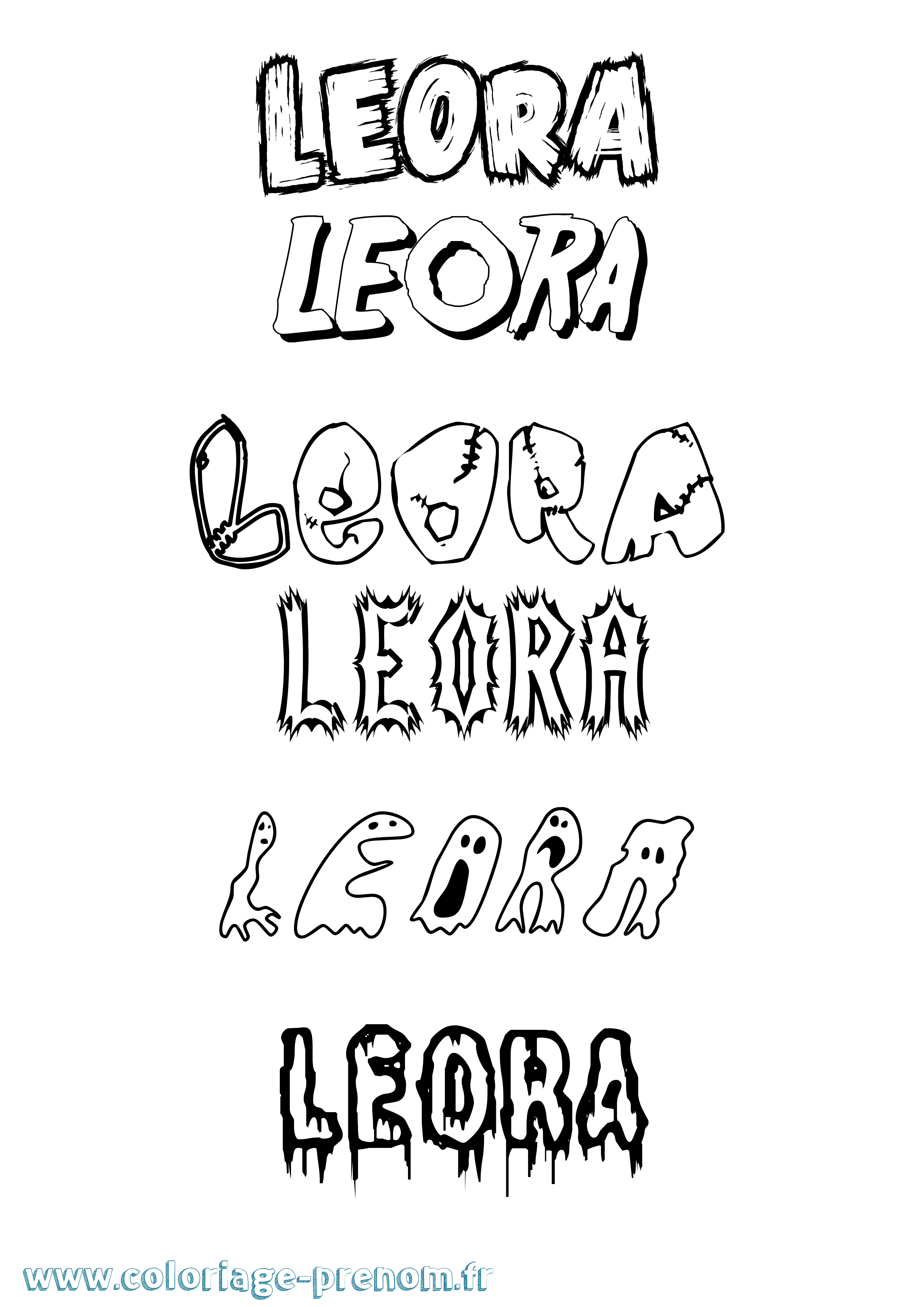 Coloriage Leora Frisson Coloriage prénom Leora Frisson