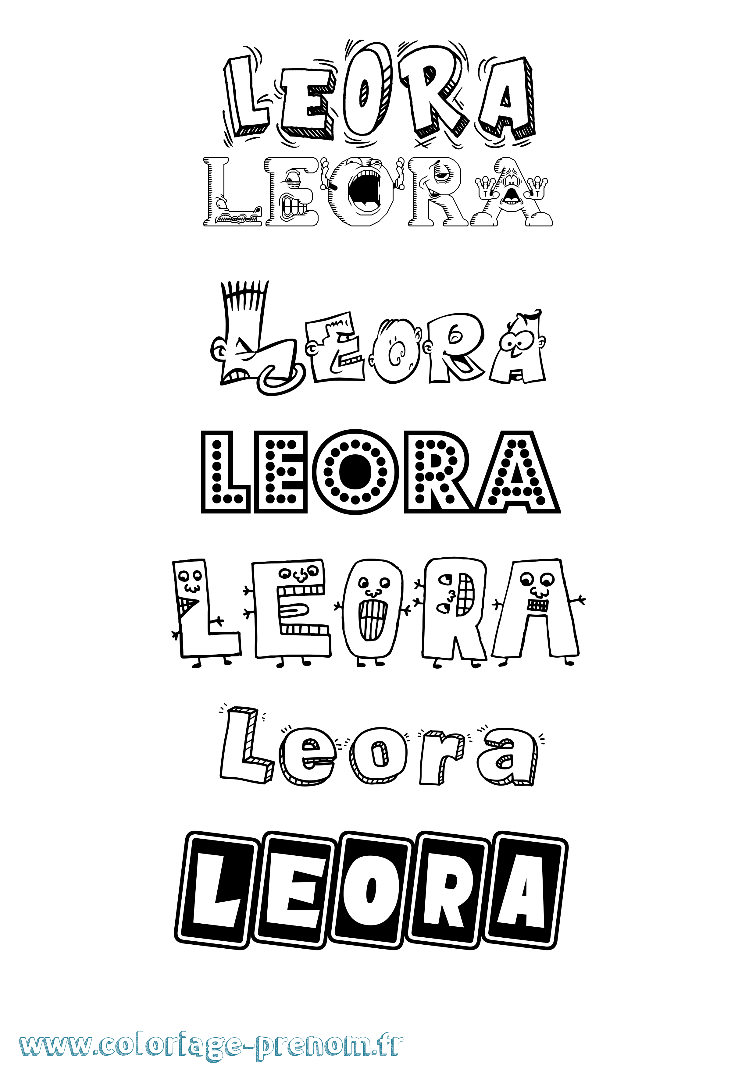 Coloriage Leora Fun Coloriage prénom Leora Fun