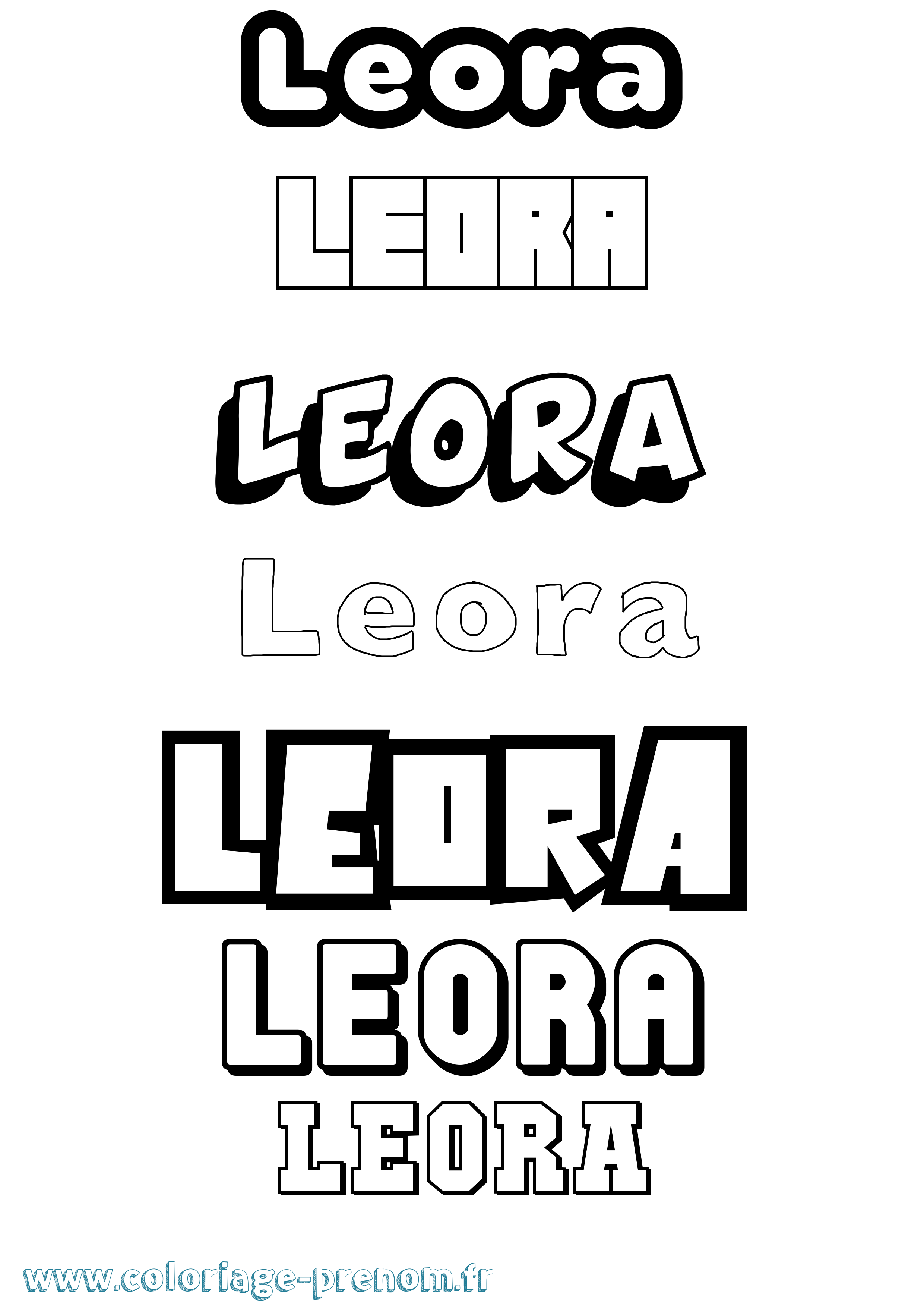 Coloriage Leora Simple Coloriage prénom Leora Simple
