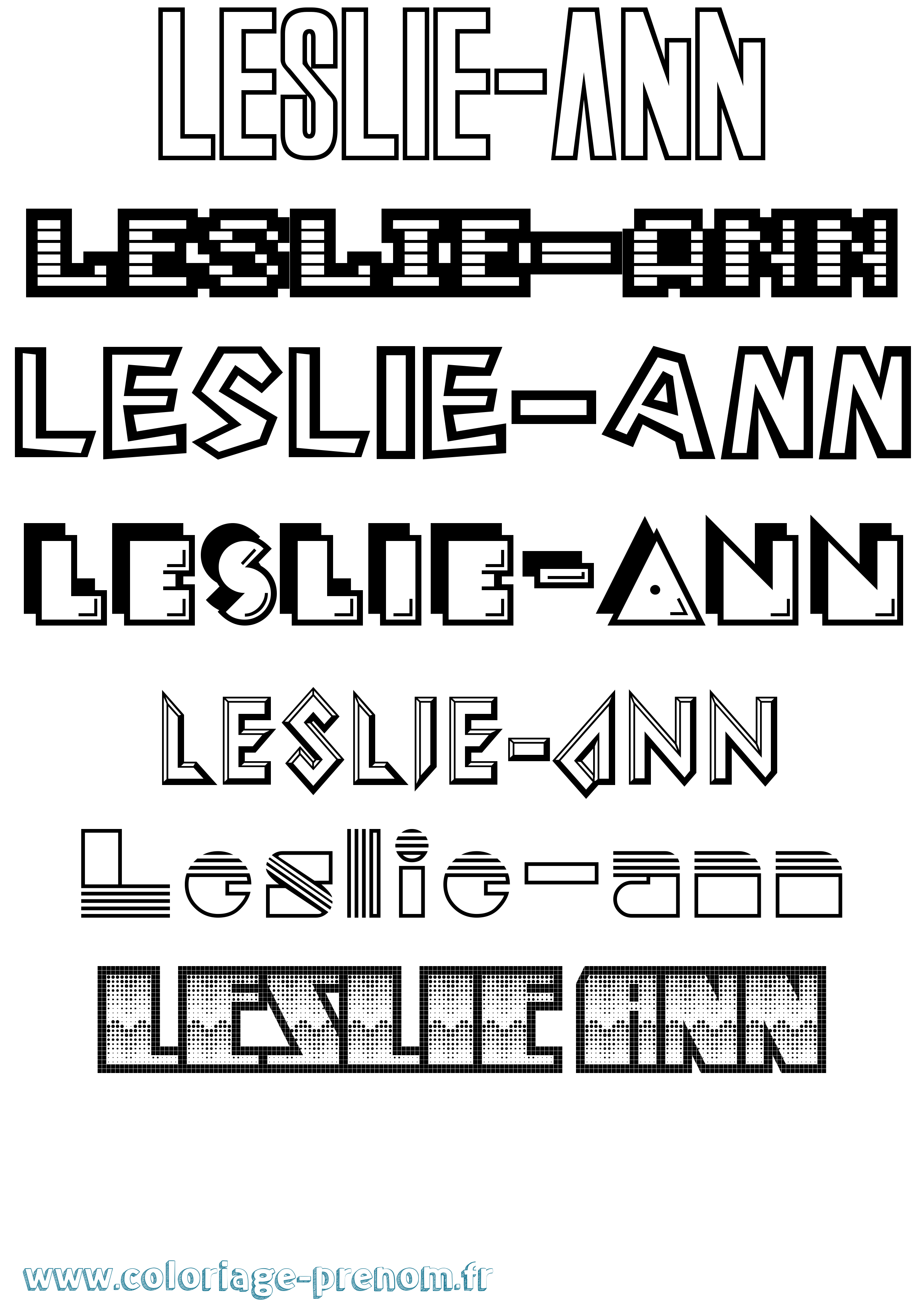 Coloriage Leslie-Ann Jeux Vidéos Coloriage prénom Leslie-Ann Jeux Vidéos