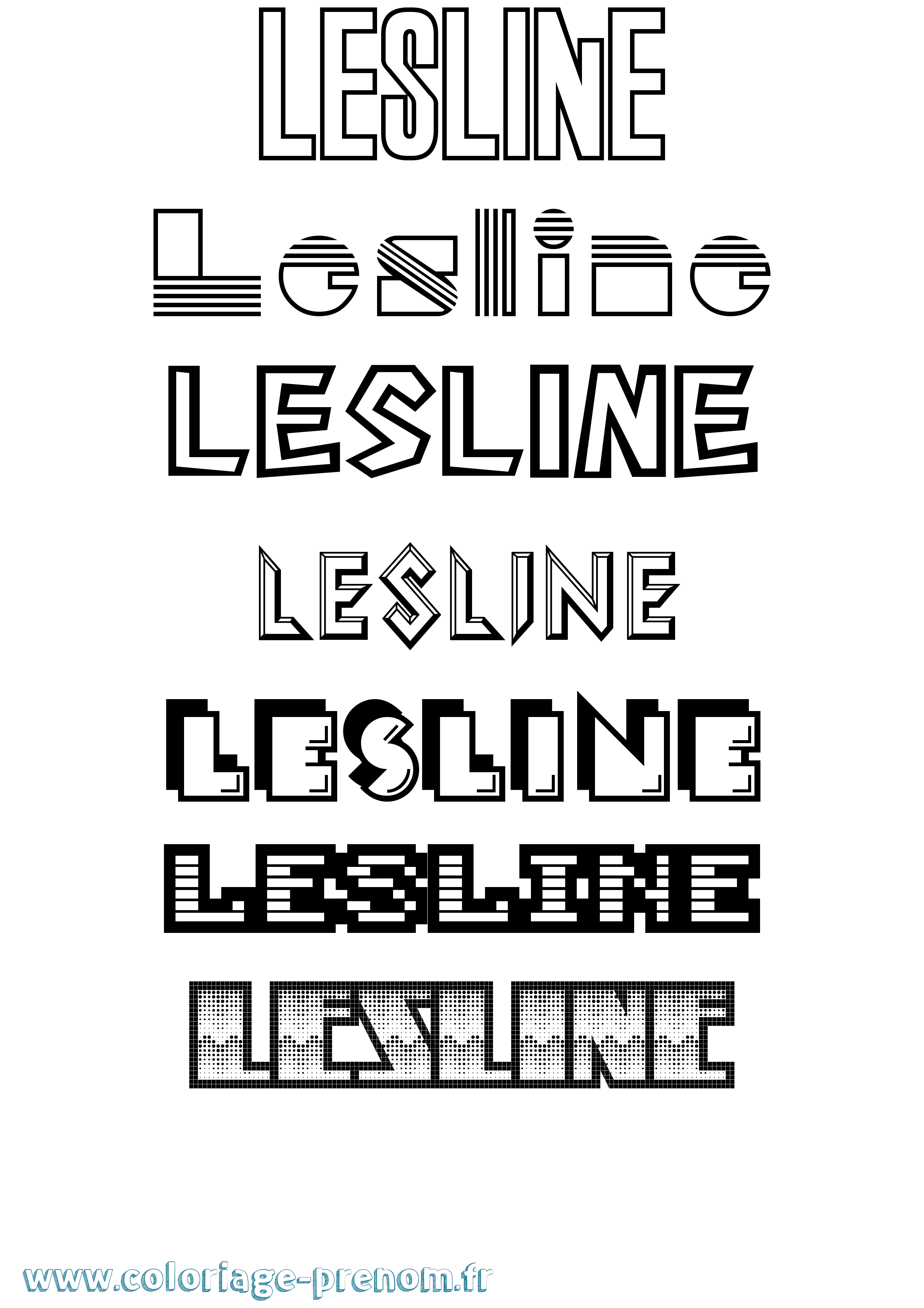 Coloriage Lesline Jeux Vidéos Coloriage prénom Lesline Jeux Vidéos