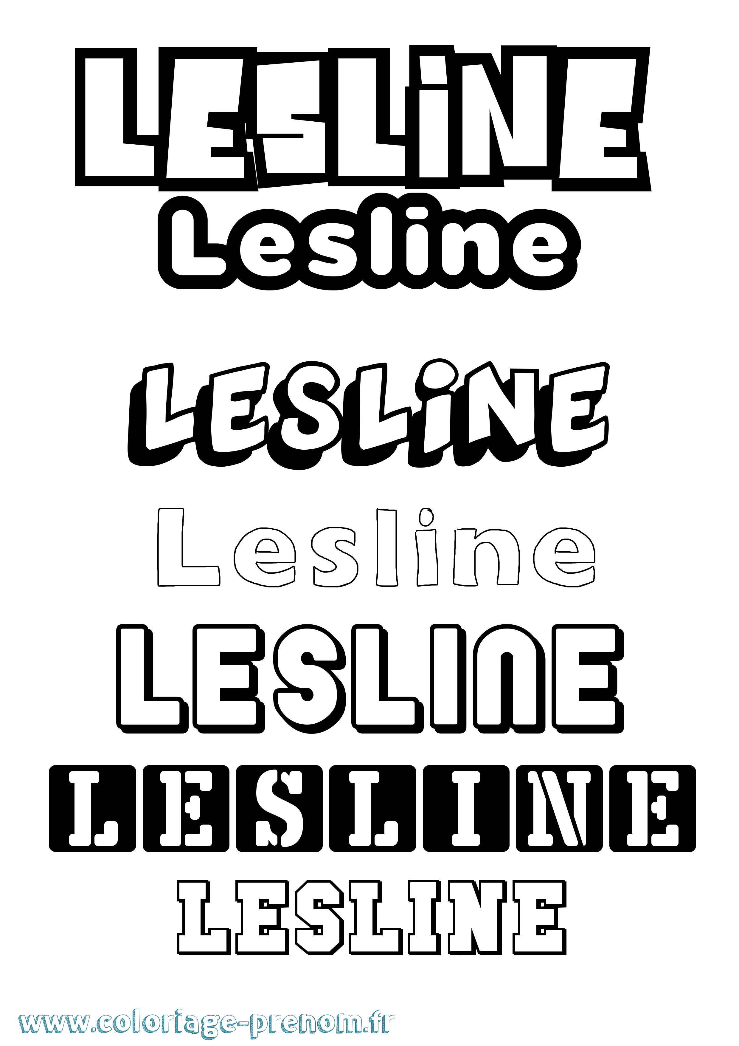 Coloriage Lesline Simple Coloriage prénom Lesline Simple