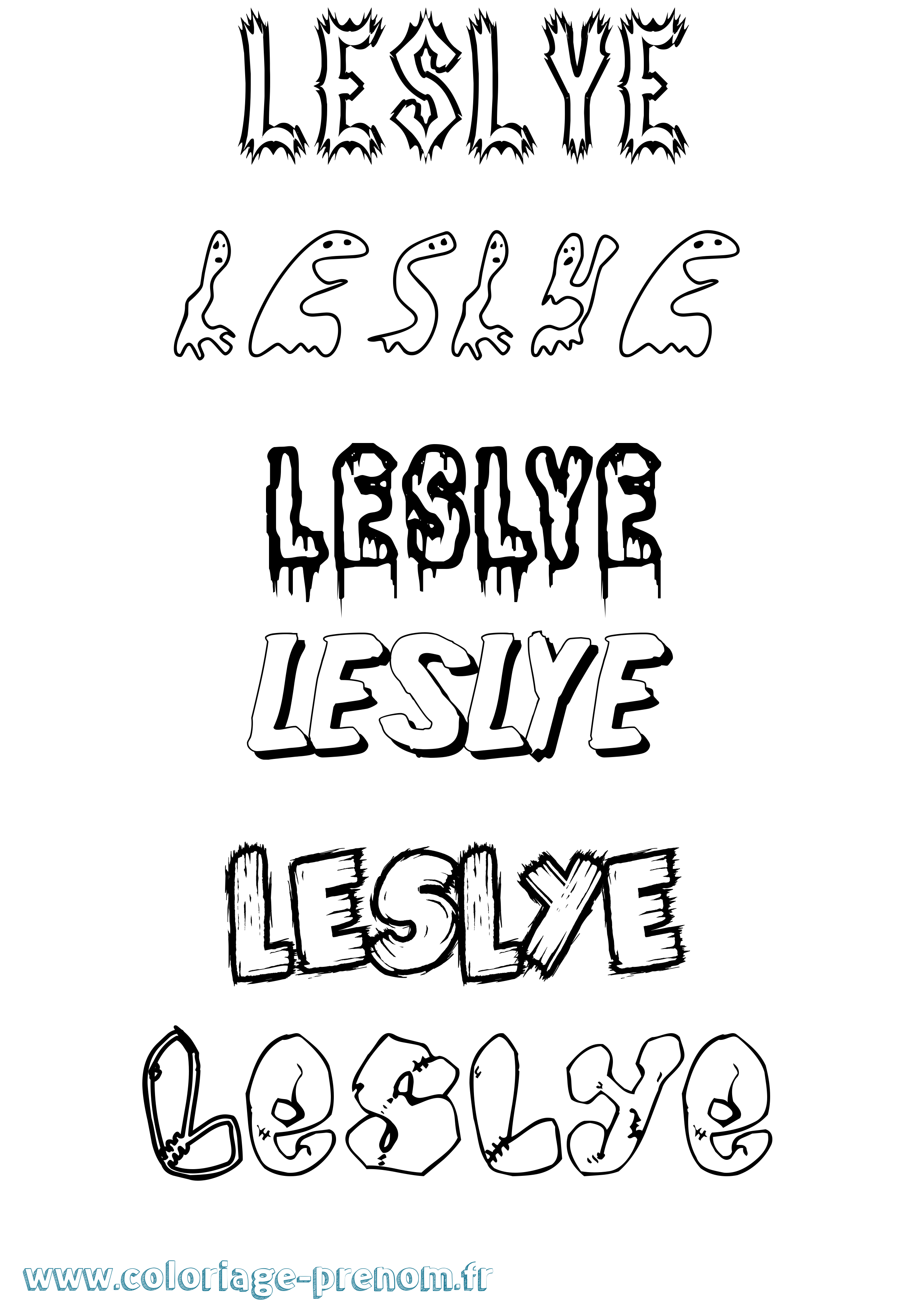 Coloriage Leslye Frisson Coloriage prénom Leslye Frisson