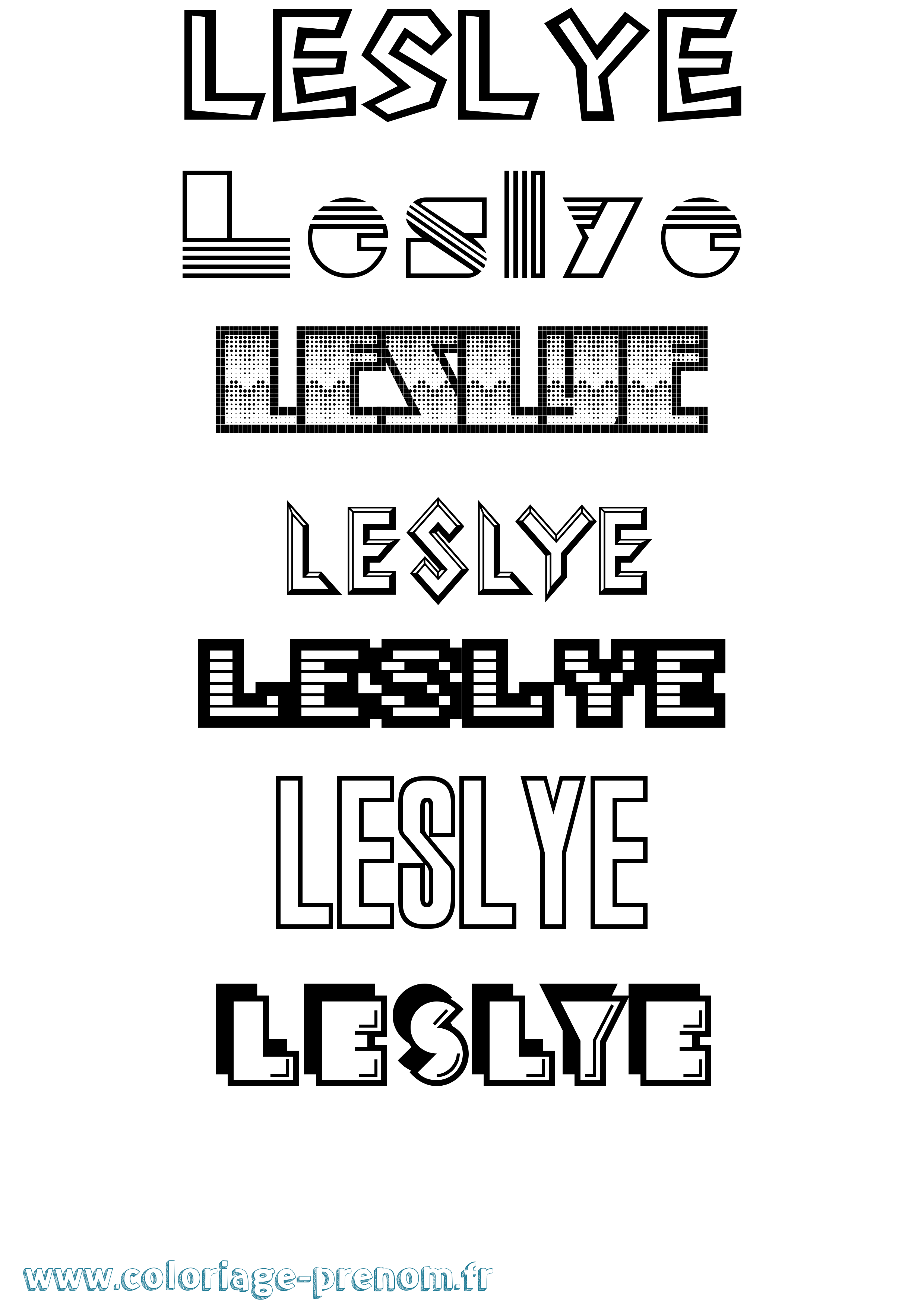 Coloriage Leslye Jeux Vidéos Coloriage prénom Leslye Jeux Vidéos