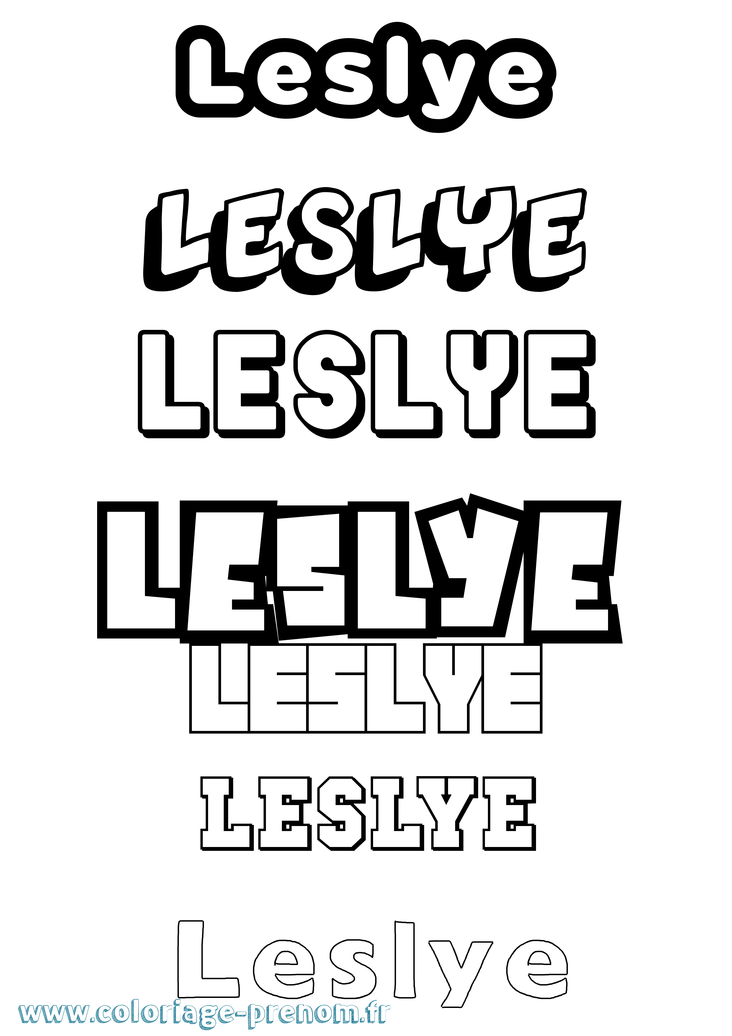 Coloriage Leslye Simple Coloriage prénom Leslye Simple
