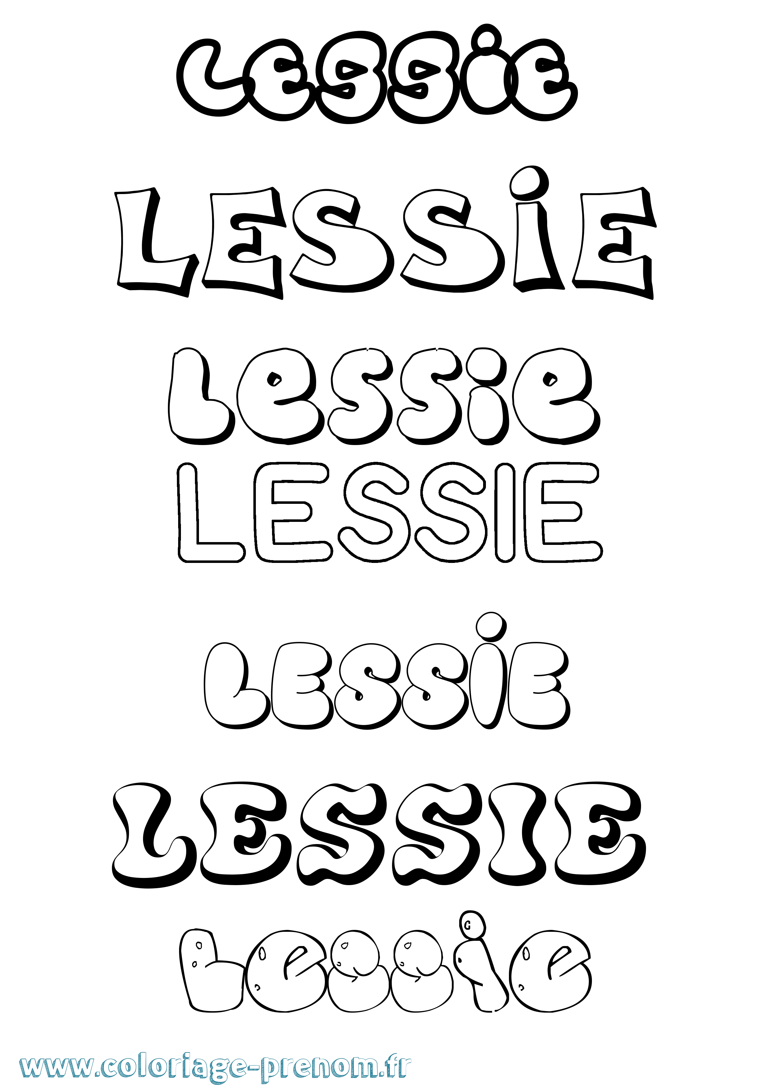 Coloriage Lessie Bubble Coloriage prénom Lessie Bubble