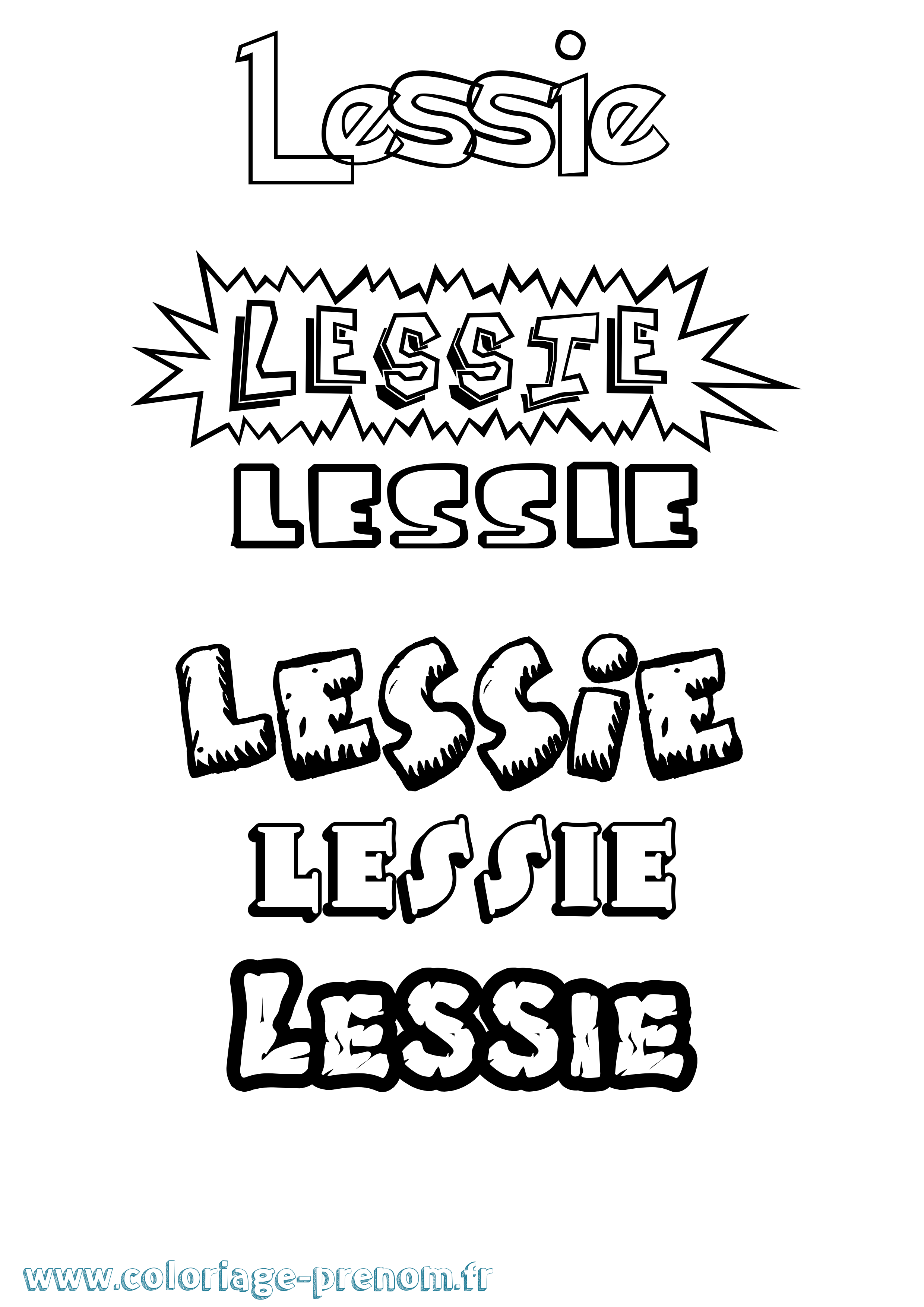 Coloriage Lessie Dessin Animé Coloriage prénom Lessie Dessin Animé