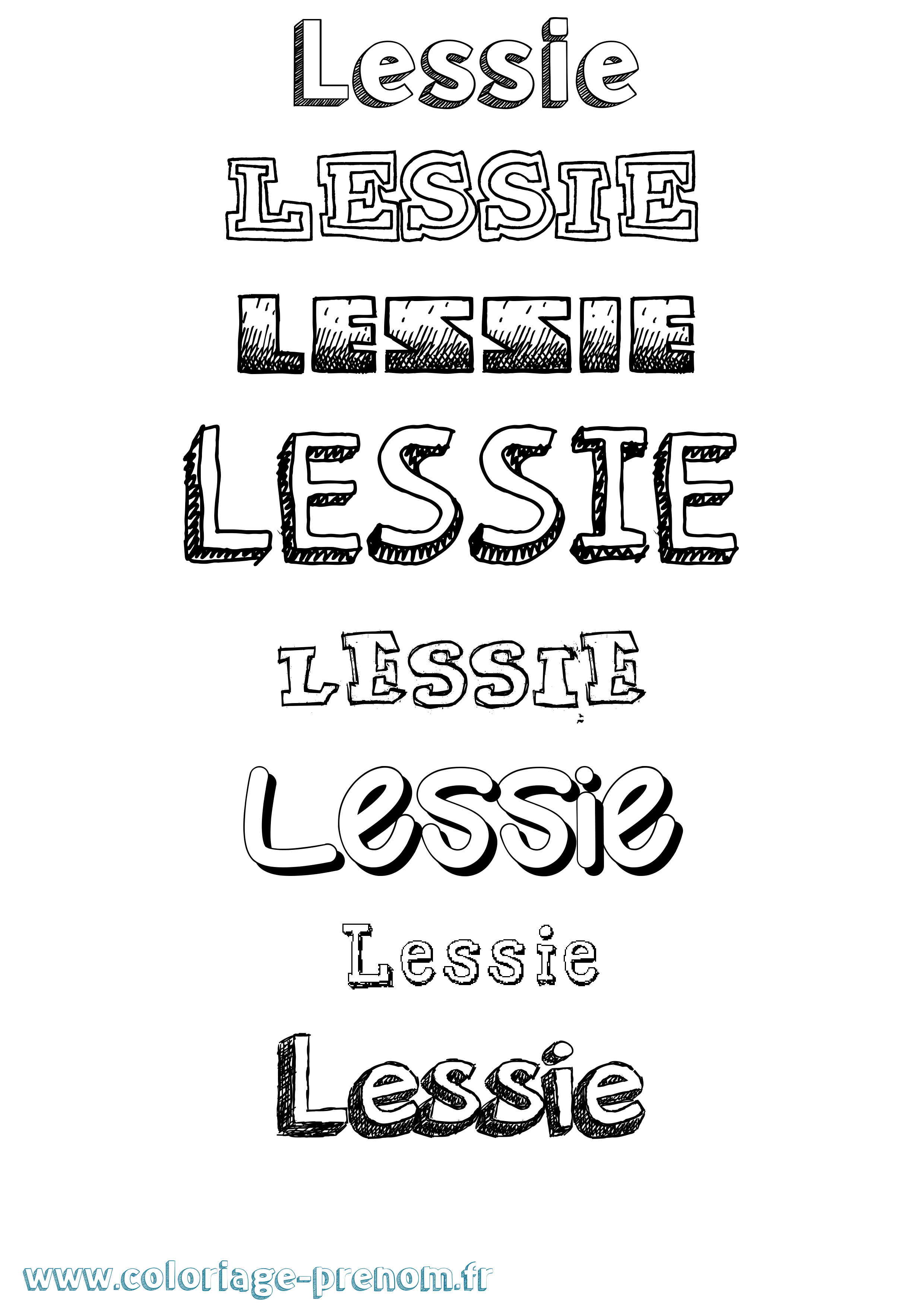 Coloriage Lessie Dessiné Coloriage prénom Lessie Dessiné