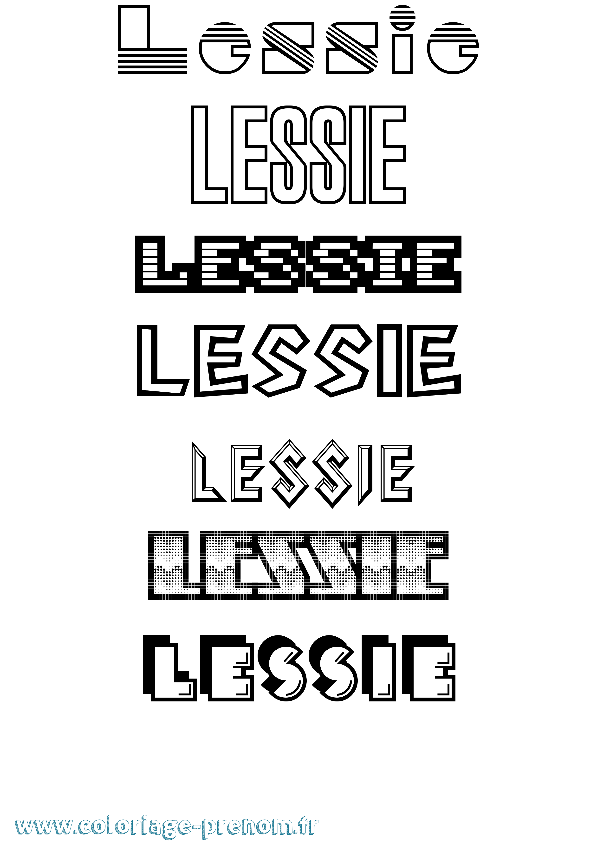 Coloriage Lessie Jeux Vidéos Coloriage prénom Lessie Jeux Vidéos