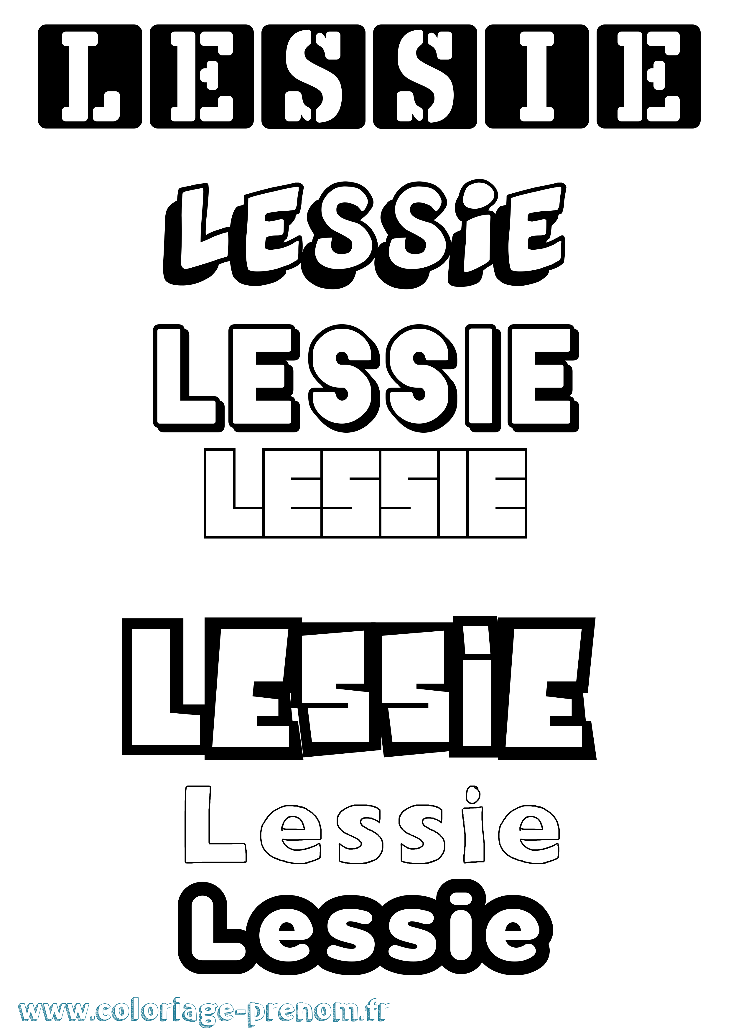 Coloriage Lessie Simple Coloriage prénom Lessie Simple