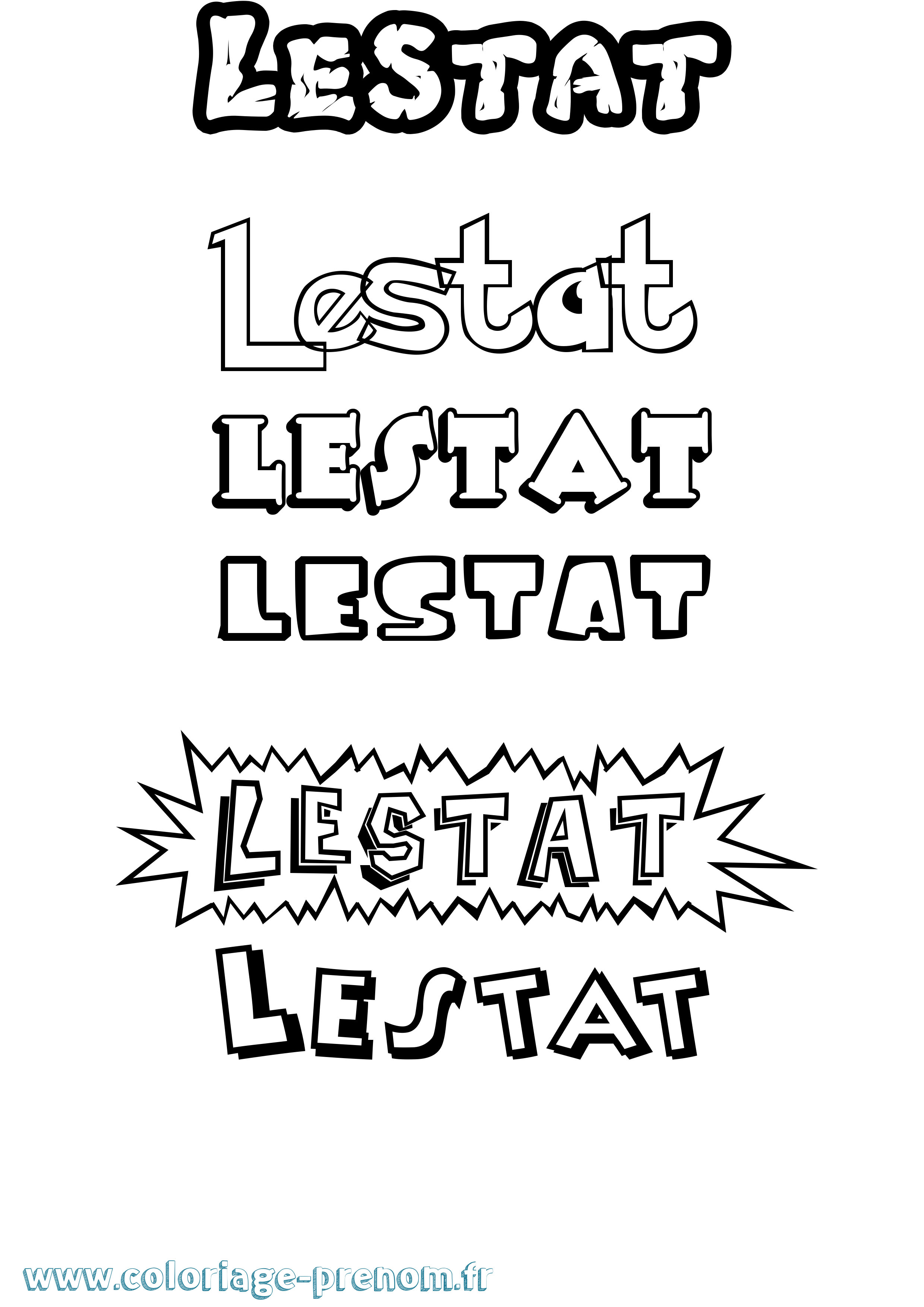Coloriage Lestat Dessin Animé Coloriage prénom Lestat Dessin Animé