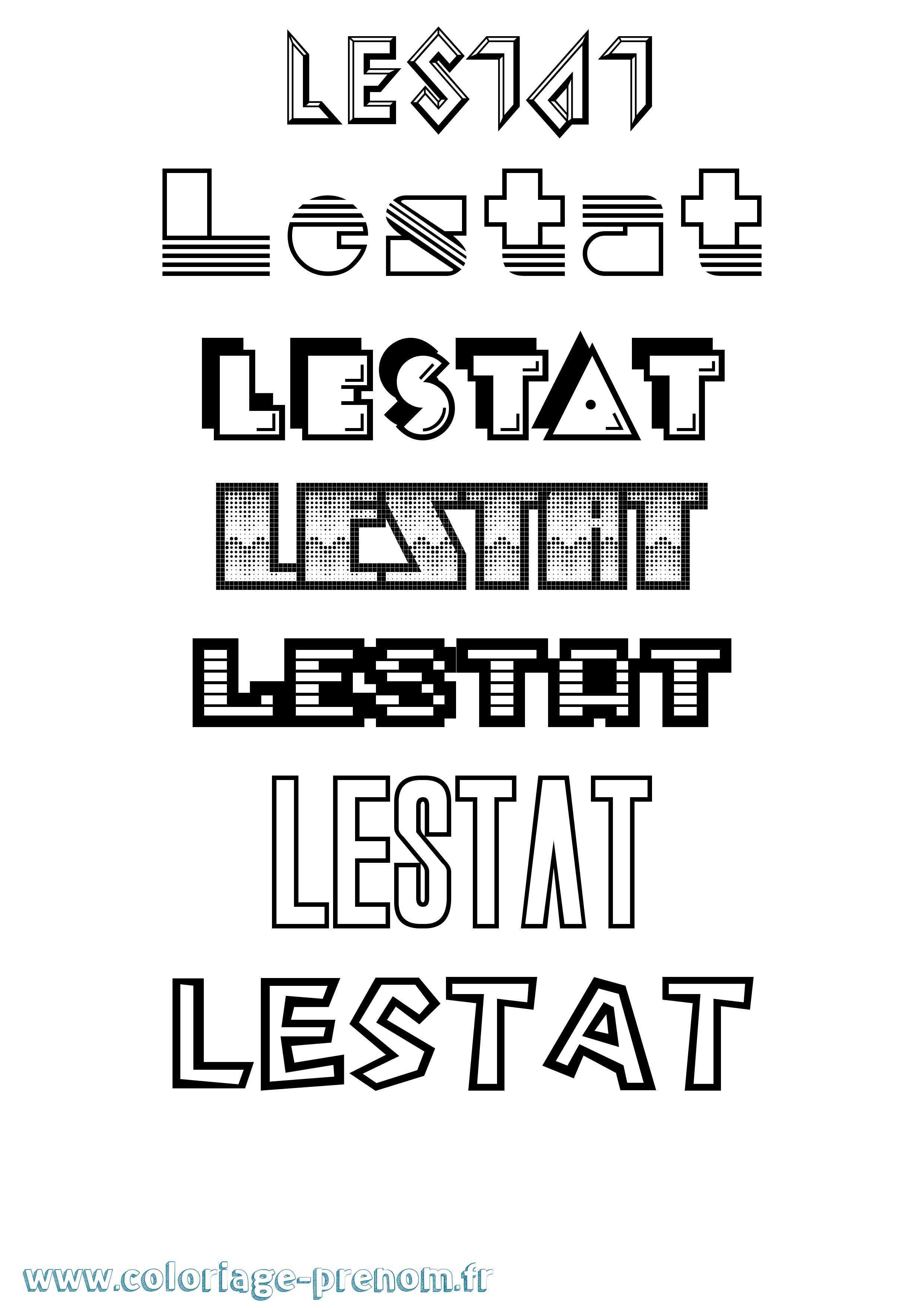 Coloriage Lestat Jeux Vidéos Coloriage prénom Lestat Jeux Vidéos