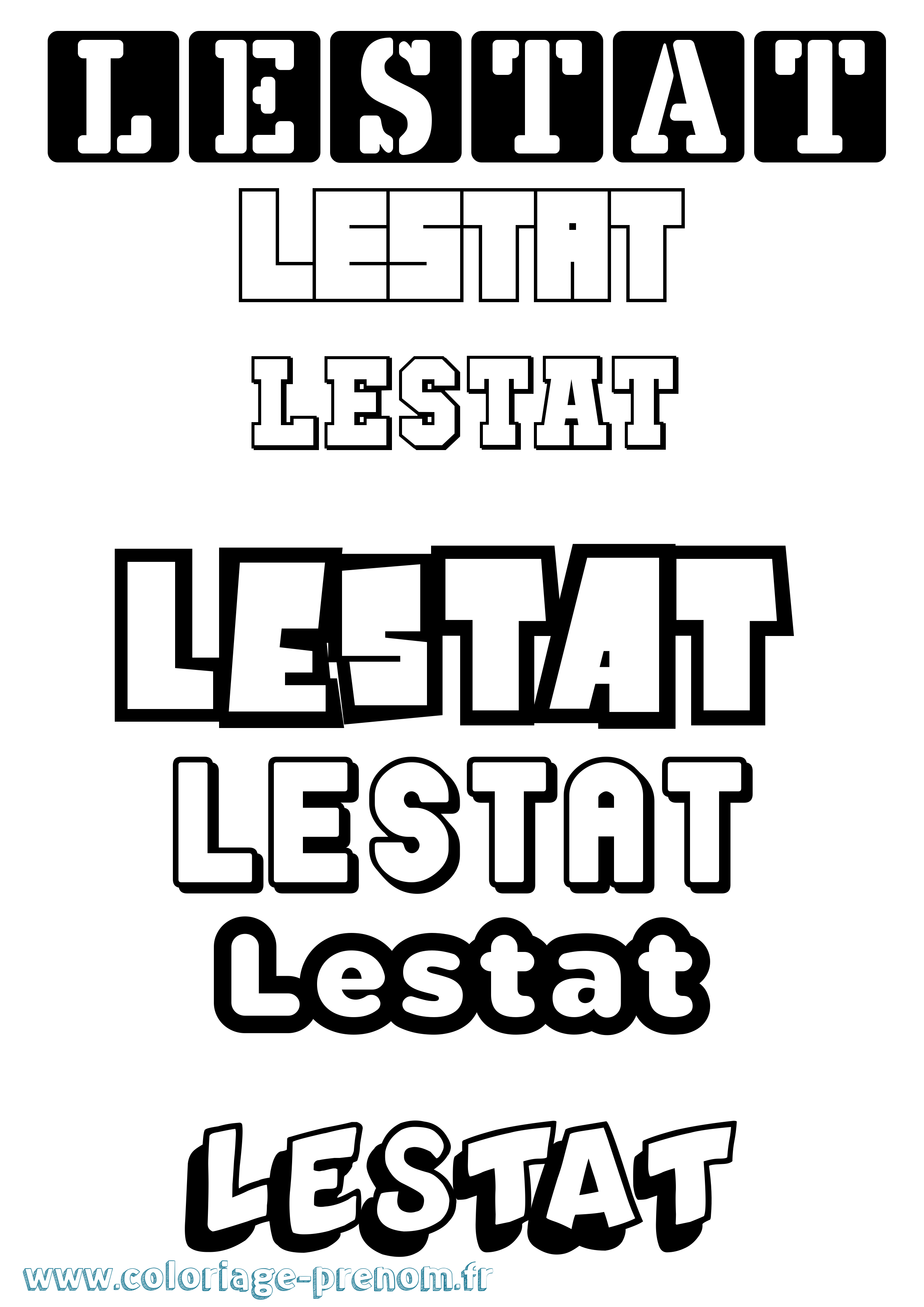 Coloriage Lestat Simple Coloriage prénom Lestat Simple