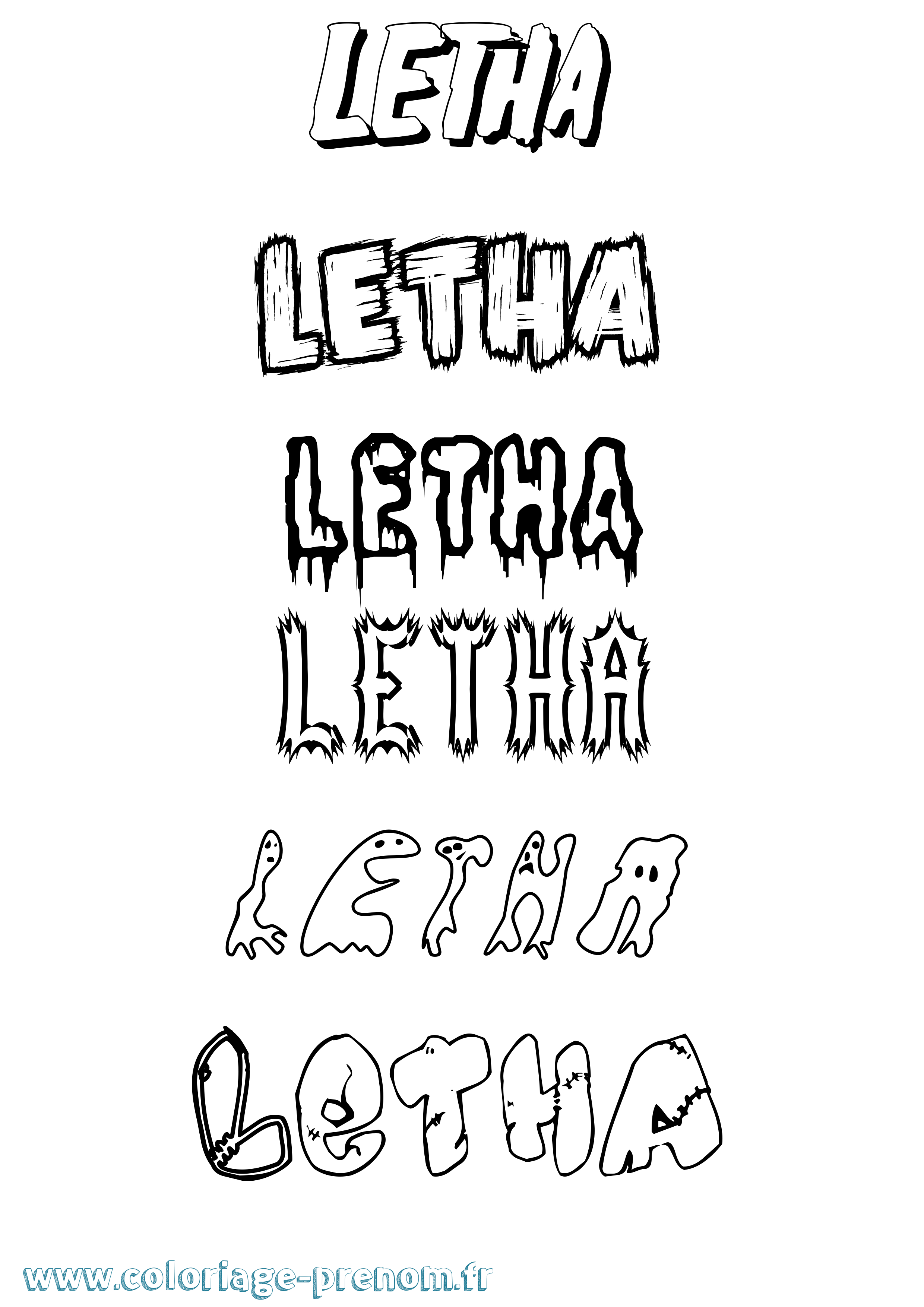 Coloriage Letha Frisson Coloriage prénom Letha Frisson