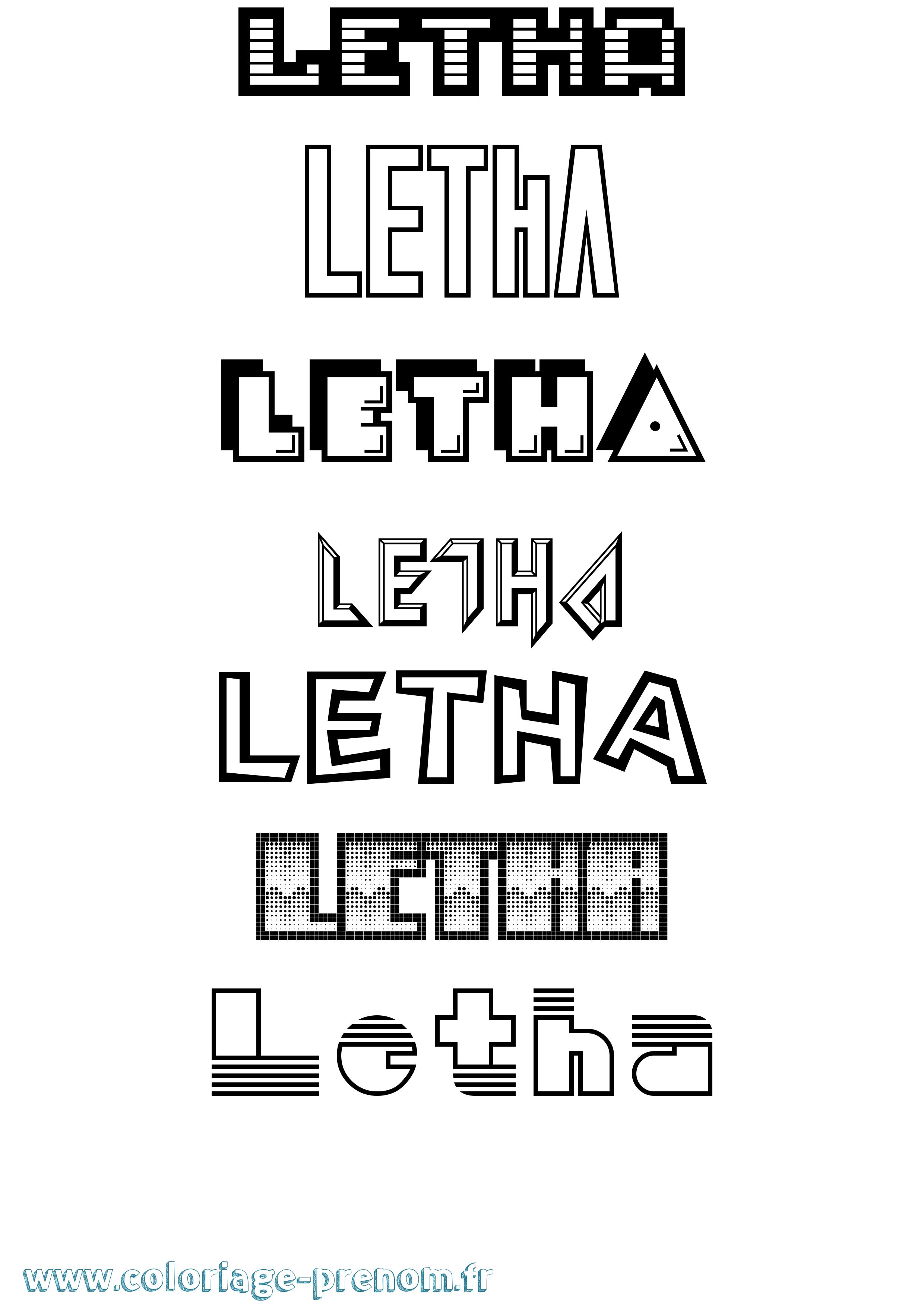 Coloriage Letha Jeux Vidéos Coloriage prénom Letha Jeux Vidéos