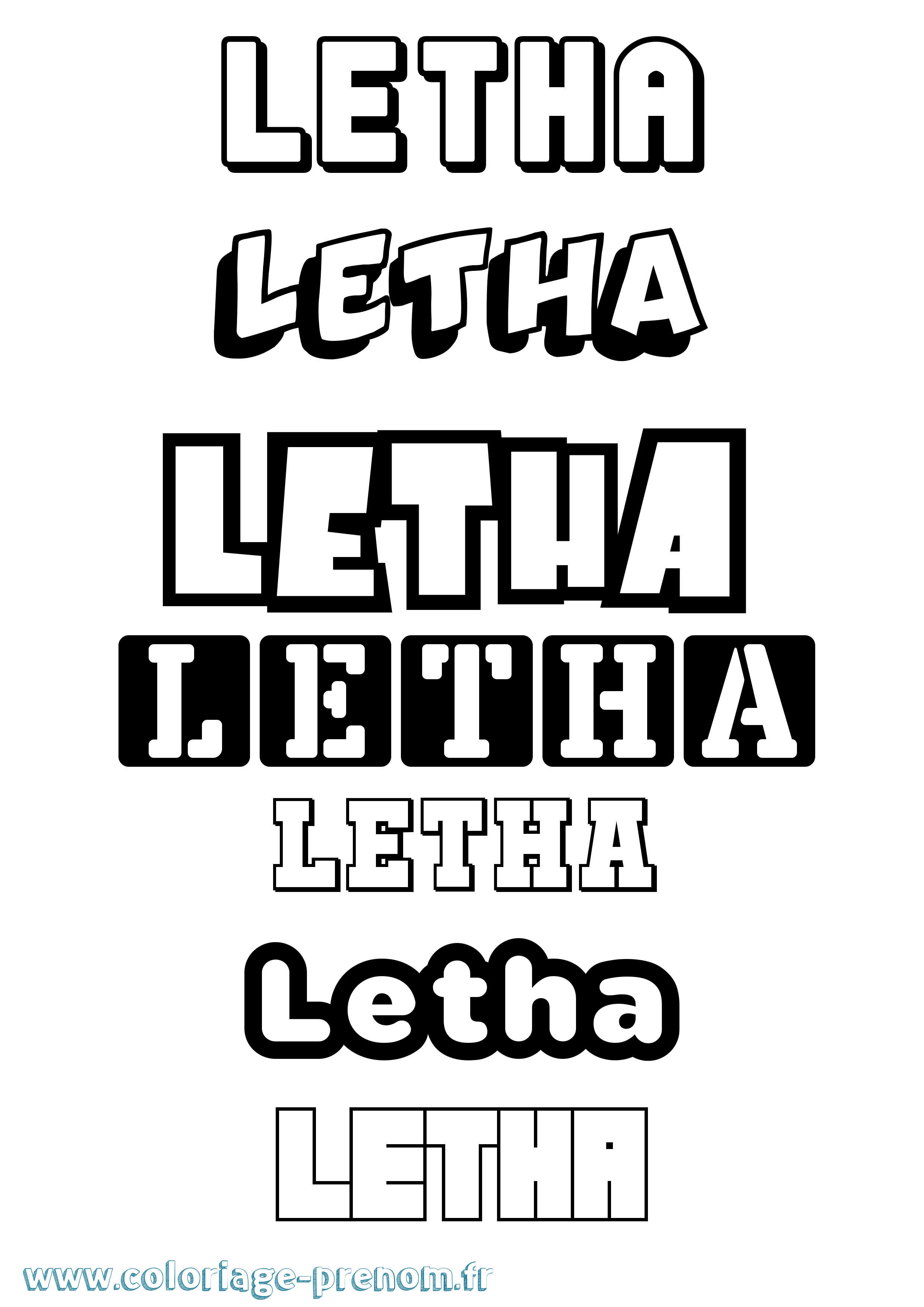 Coloriage Letha Simple Coloriage prénom Letha Simple