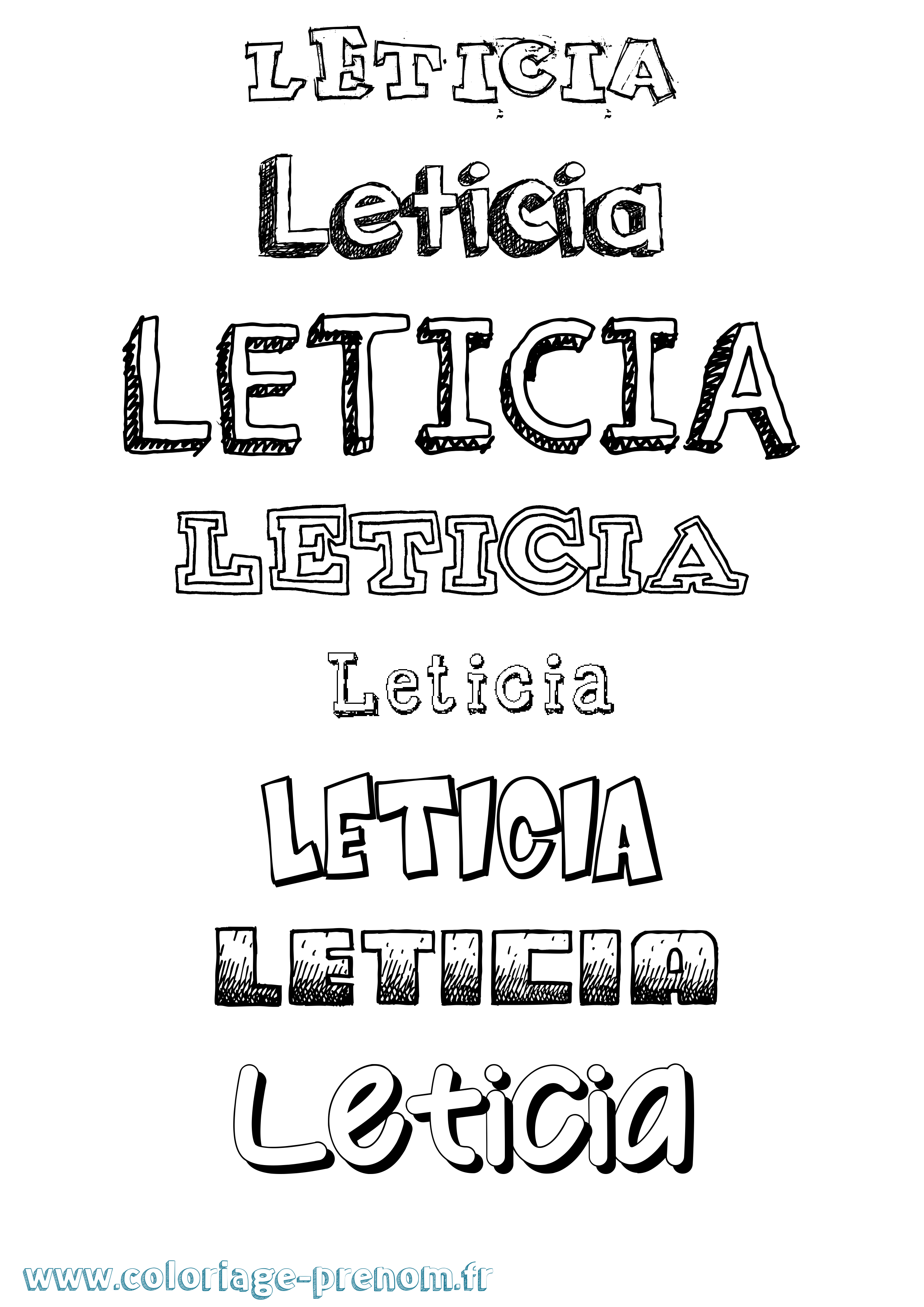 Coloriage Leticia Dessiné Coloriage prénom Leticia Dessiné