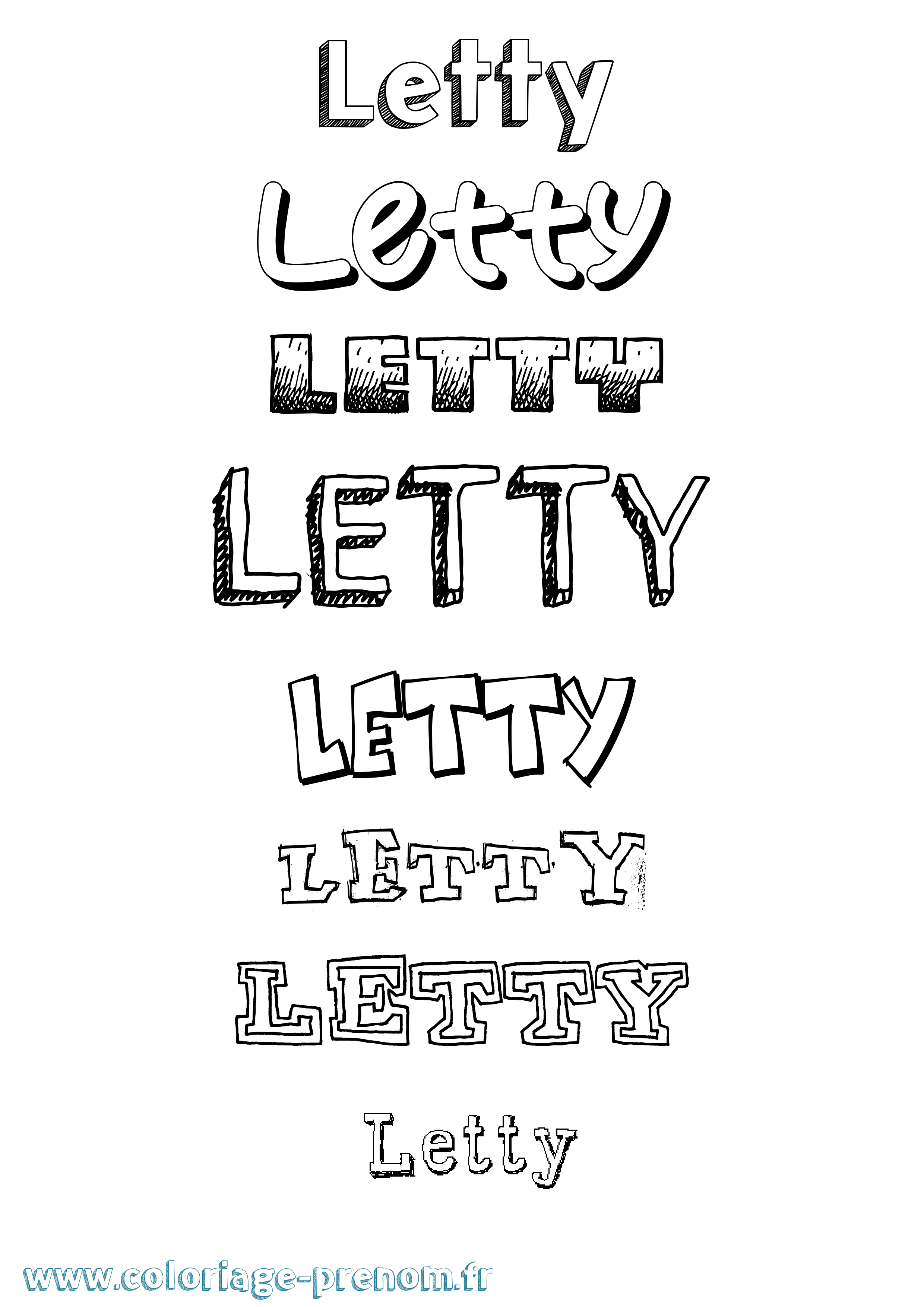 Coloriage Letty Dessiné Coloriage prénom Letty Dessiné