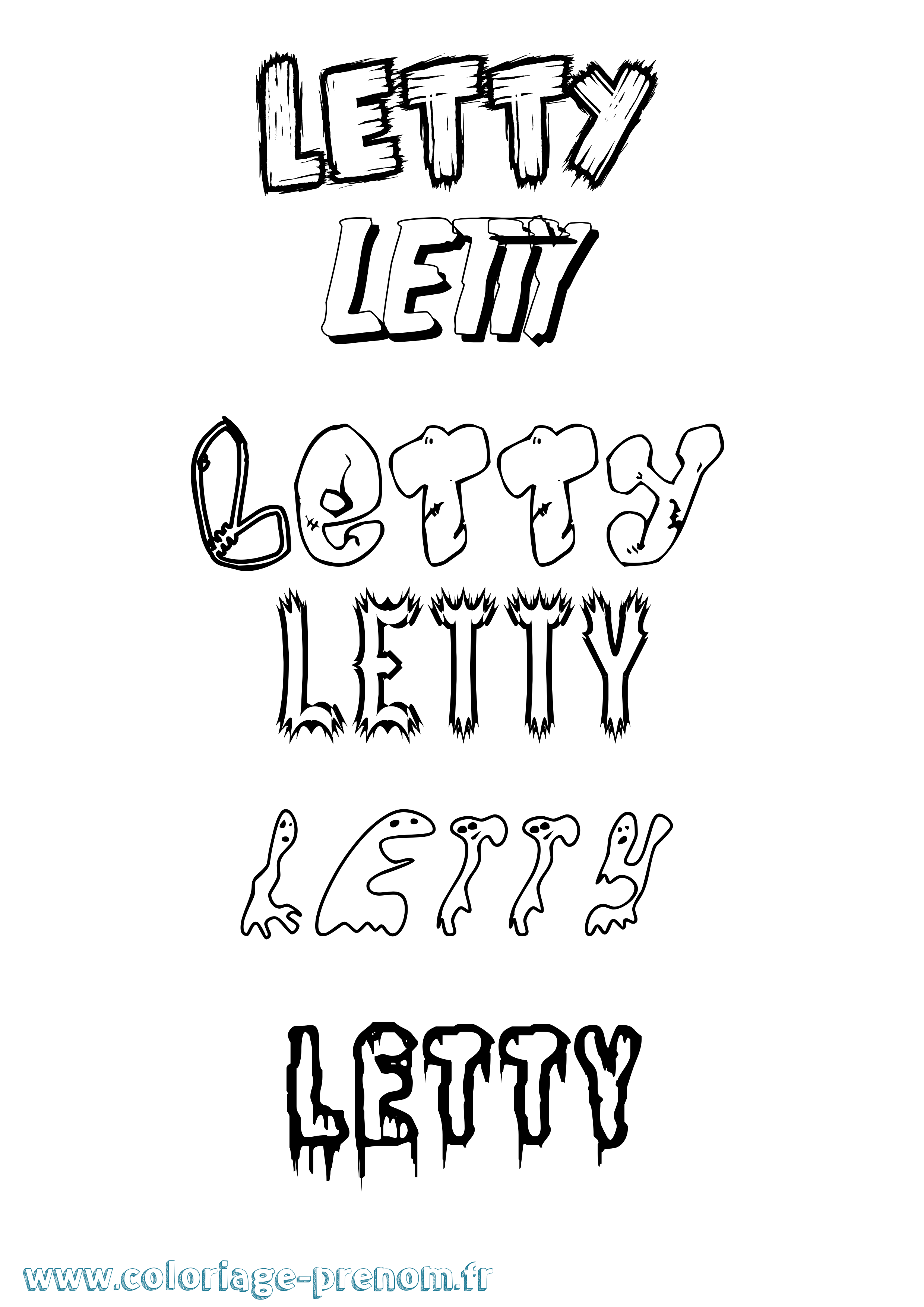 Coloriage Letty Frisson Coloriage prénom Letty Frisson