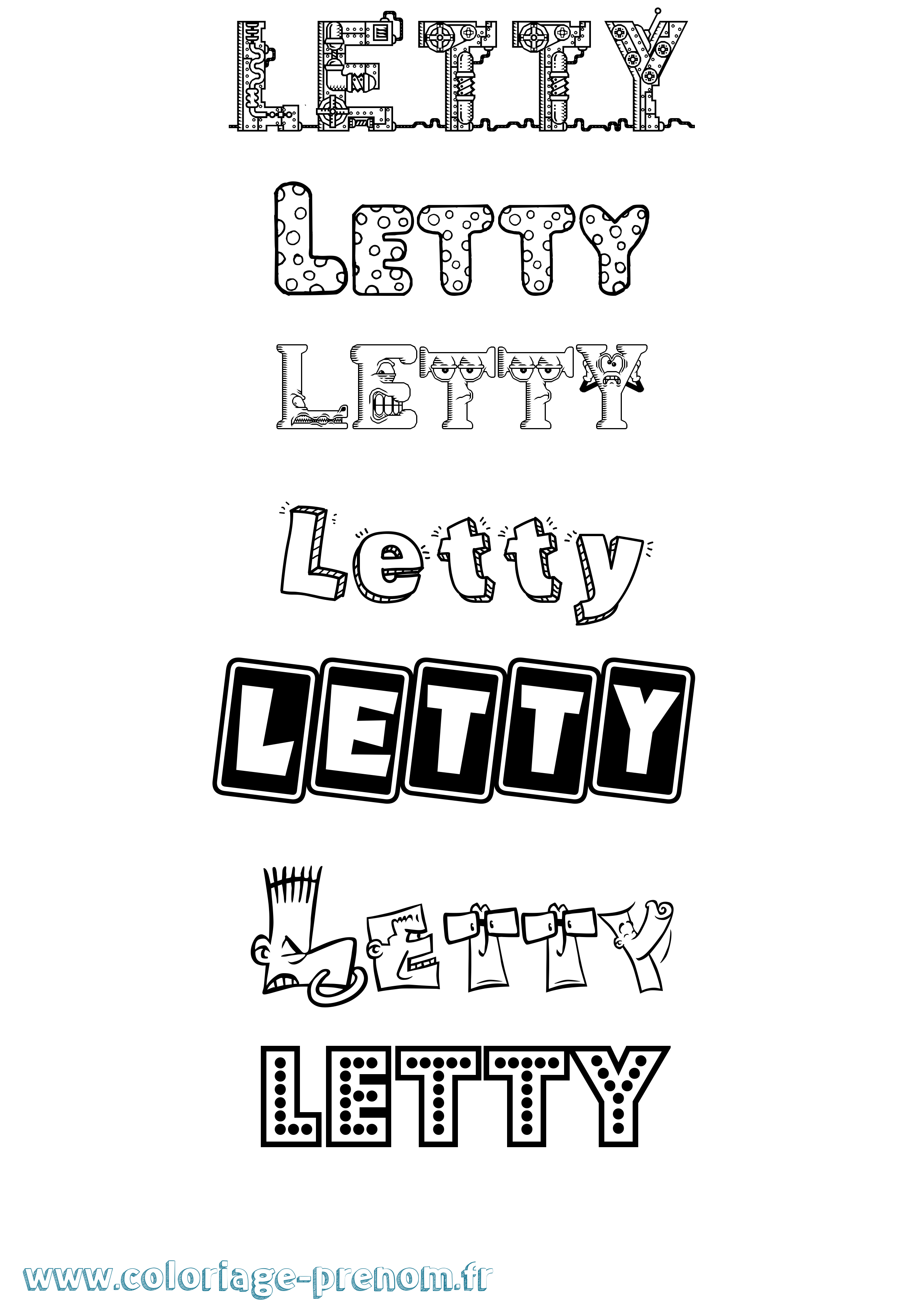 Coloriage Letty Fun Coloriage prénom Letty Fun