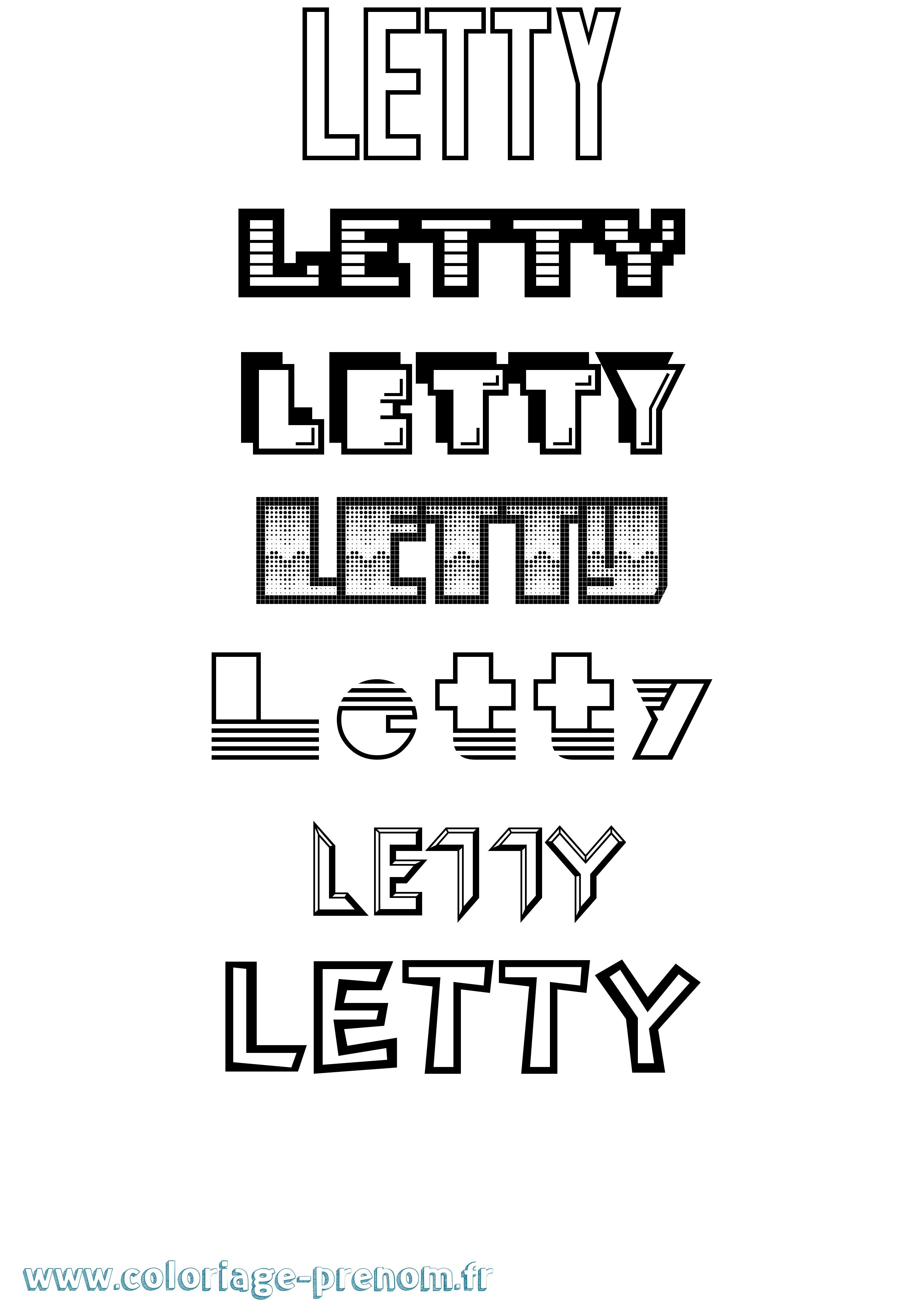 Coloriage Letty Jeux Vidéos Coloriage prénom Letty Jeux Vidéos
