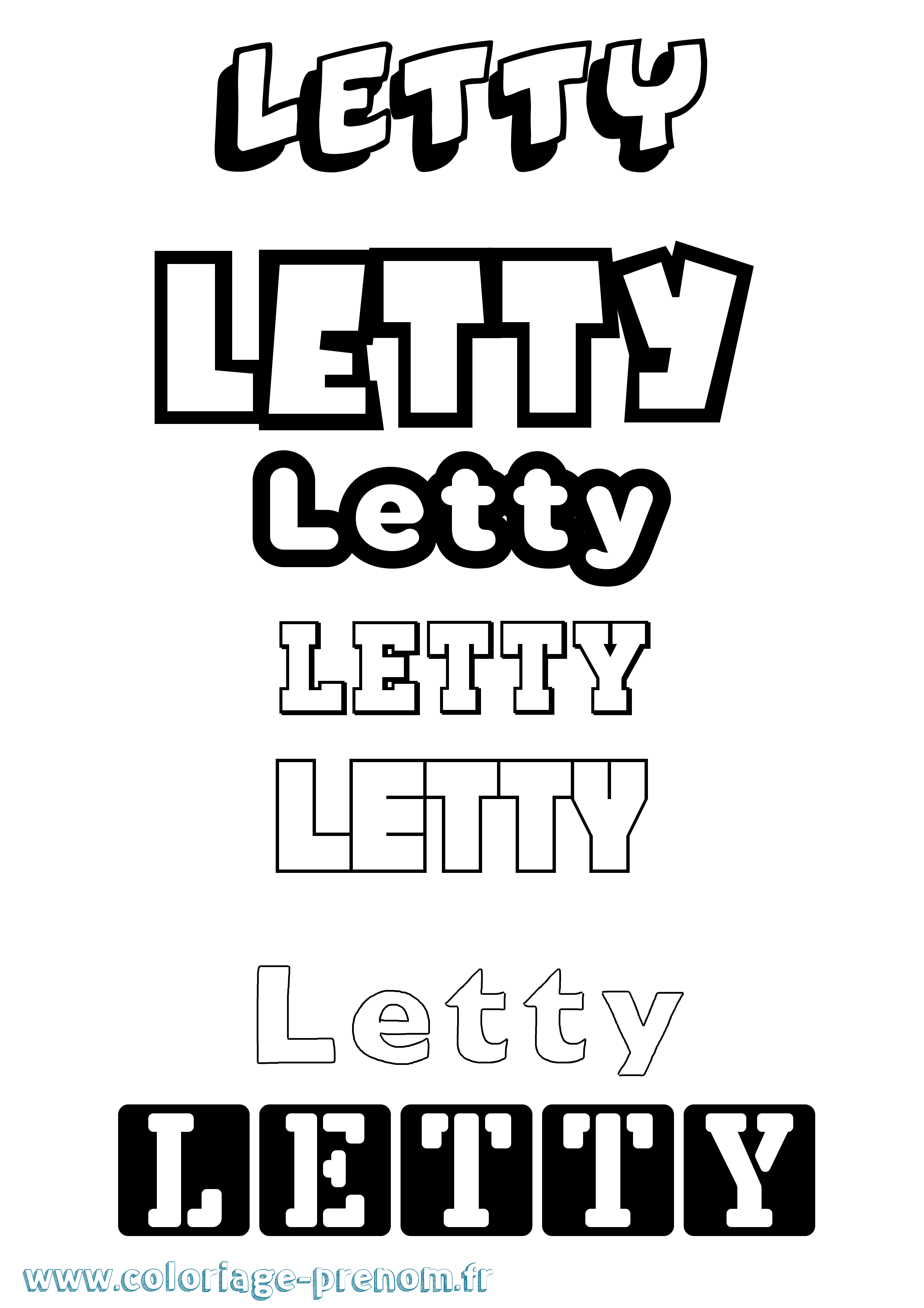 Coloriage Letty Simple Coloriage prénom Letty Simple