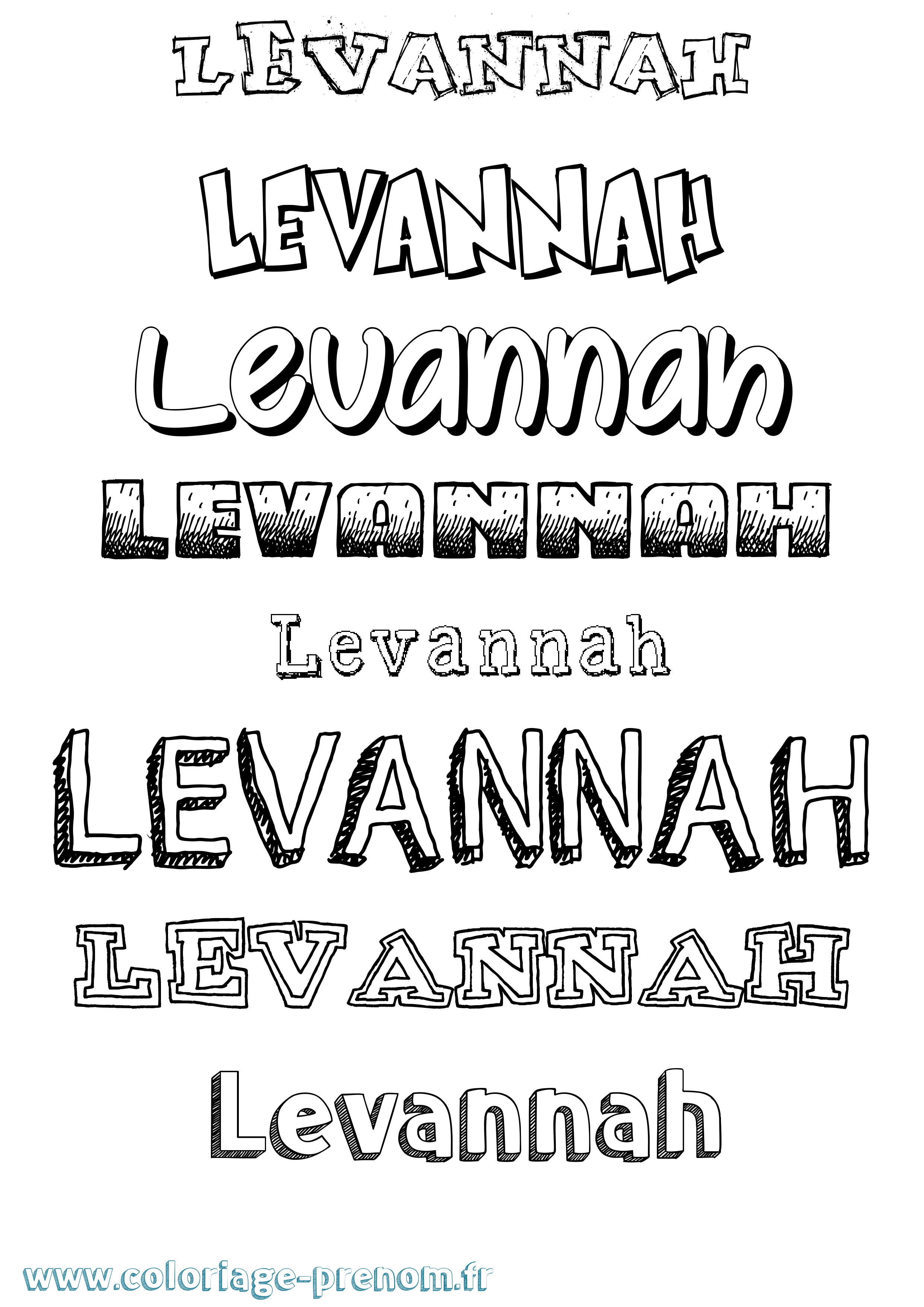 Coloriage Levannah Dessiné Coloriage prénom Levannah Dessiné