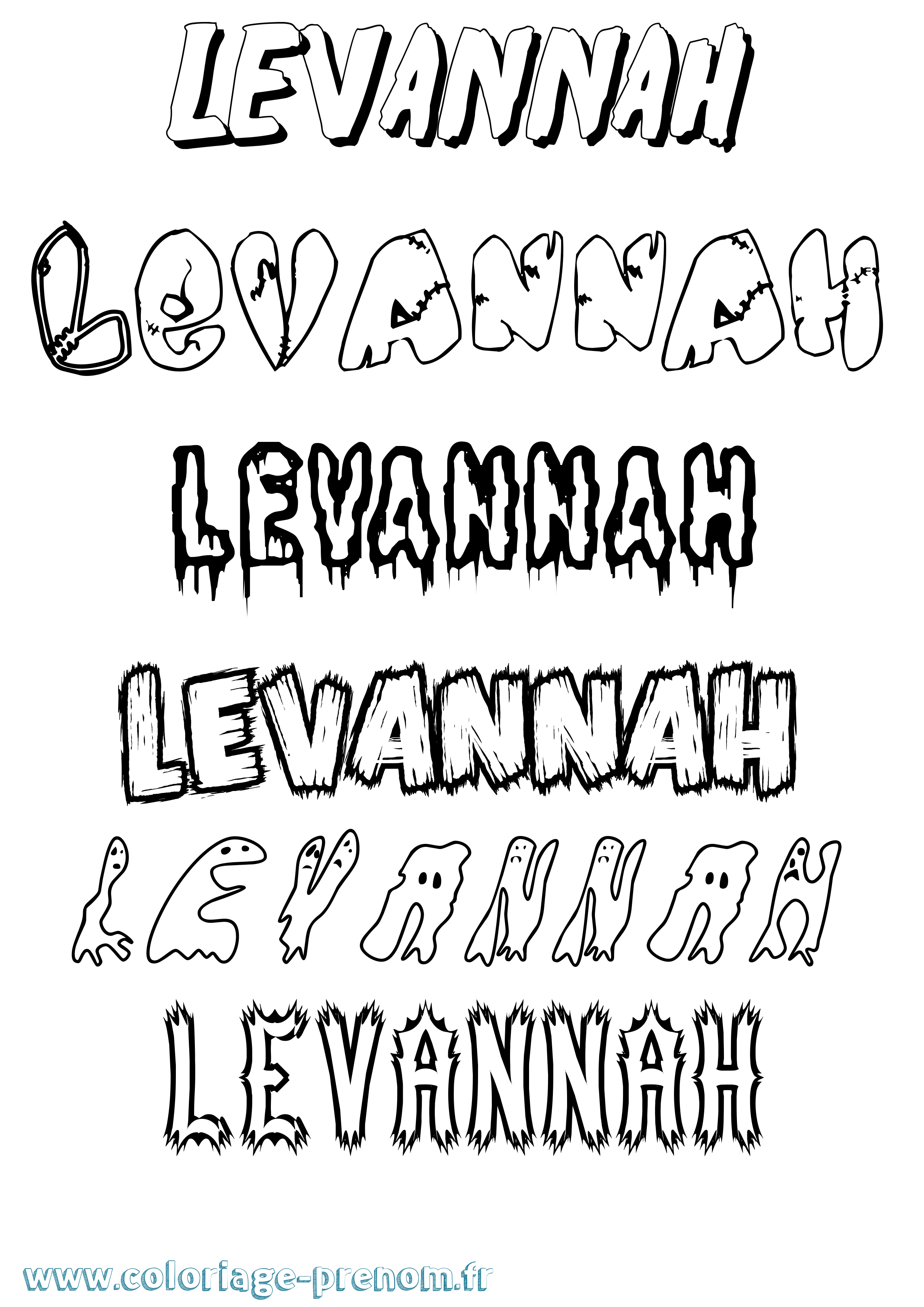 Coloriage Levannah Frisson Coloriage prénom Levannah Frisson