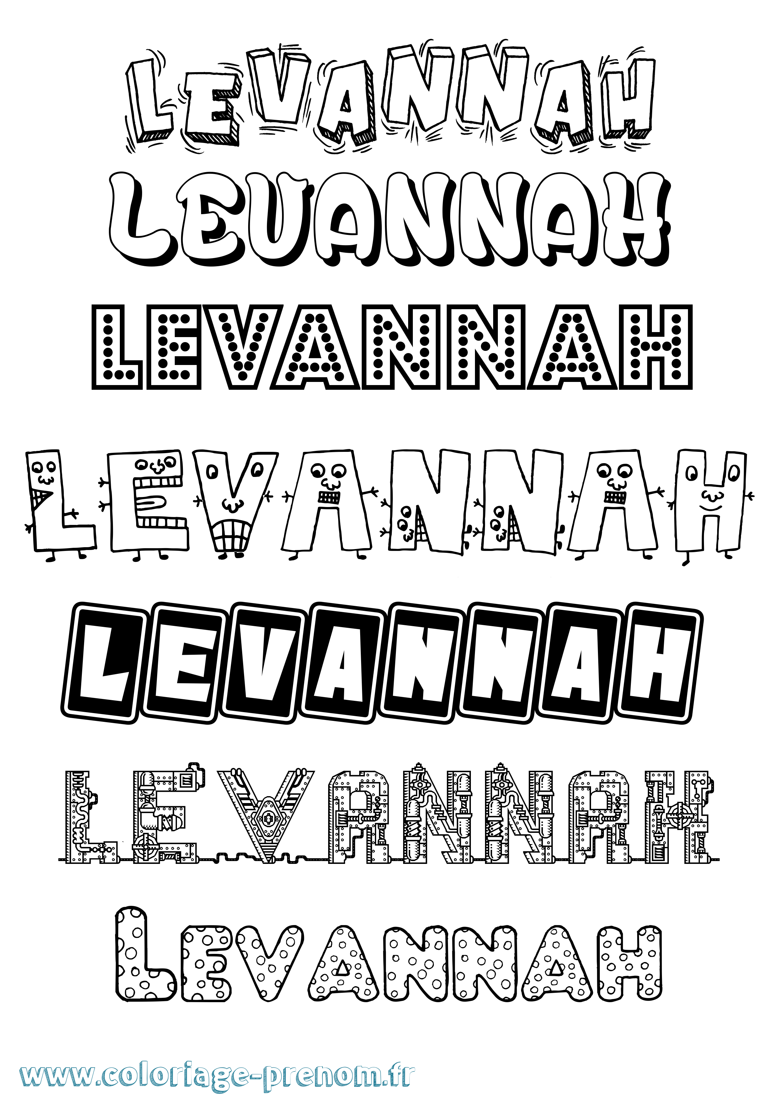 Coloriage Levannah Fun Coloriage prénom Levannah Fun