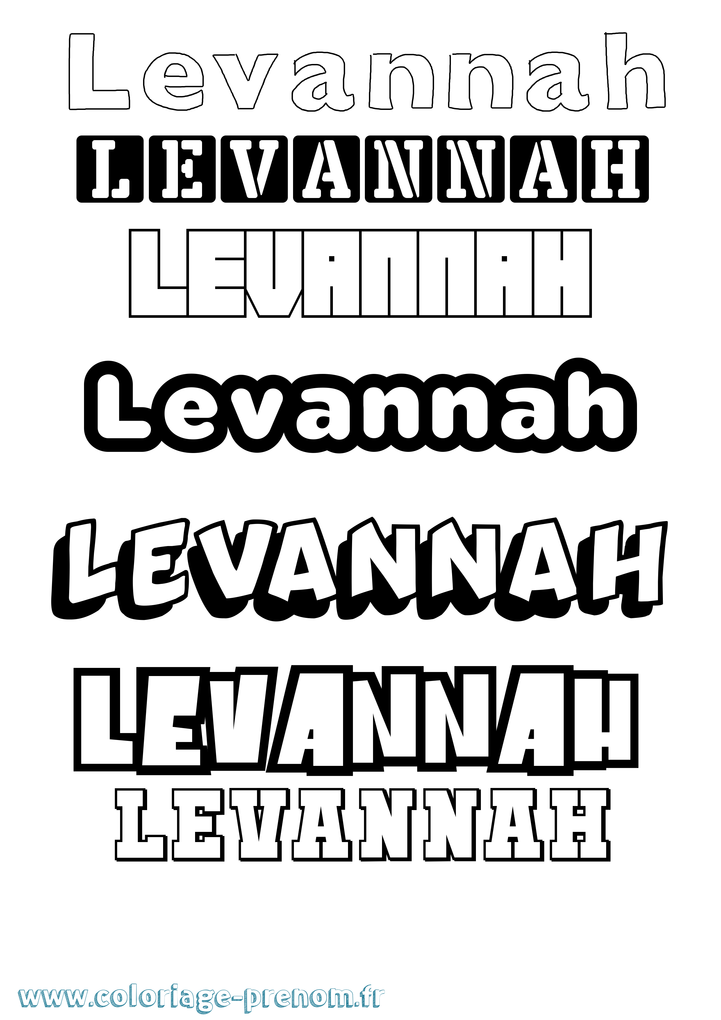 Coloriage Levannah Simple Coloriage prénom Levannah Simple