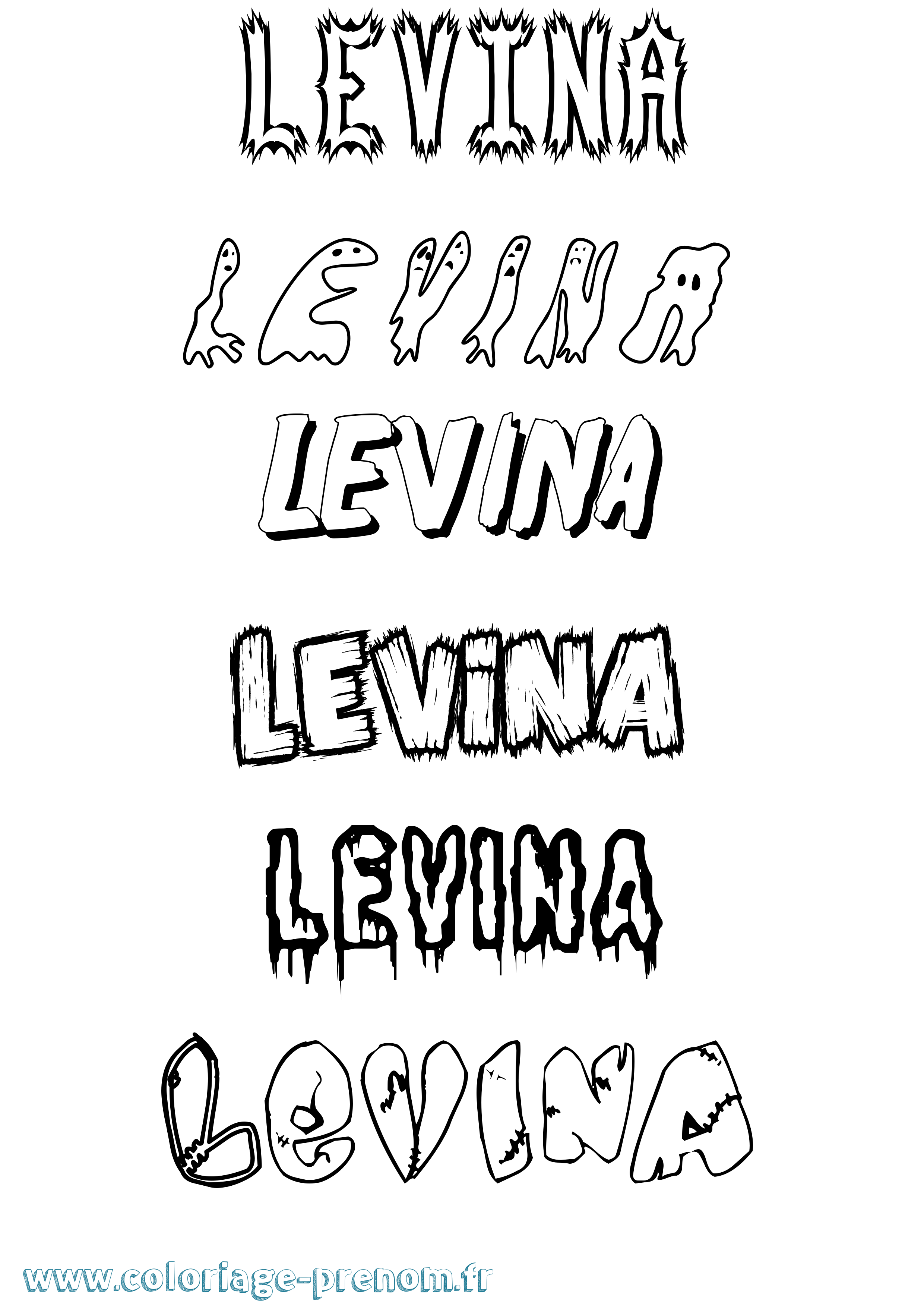 Coloriage Levina Frisson Coloriage prénom Levina Frisson