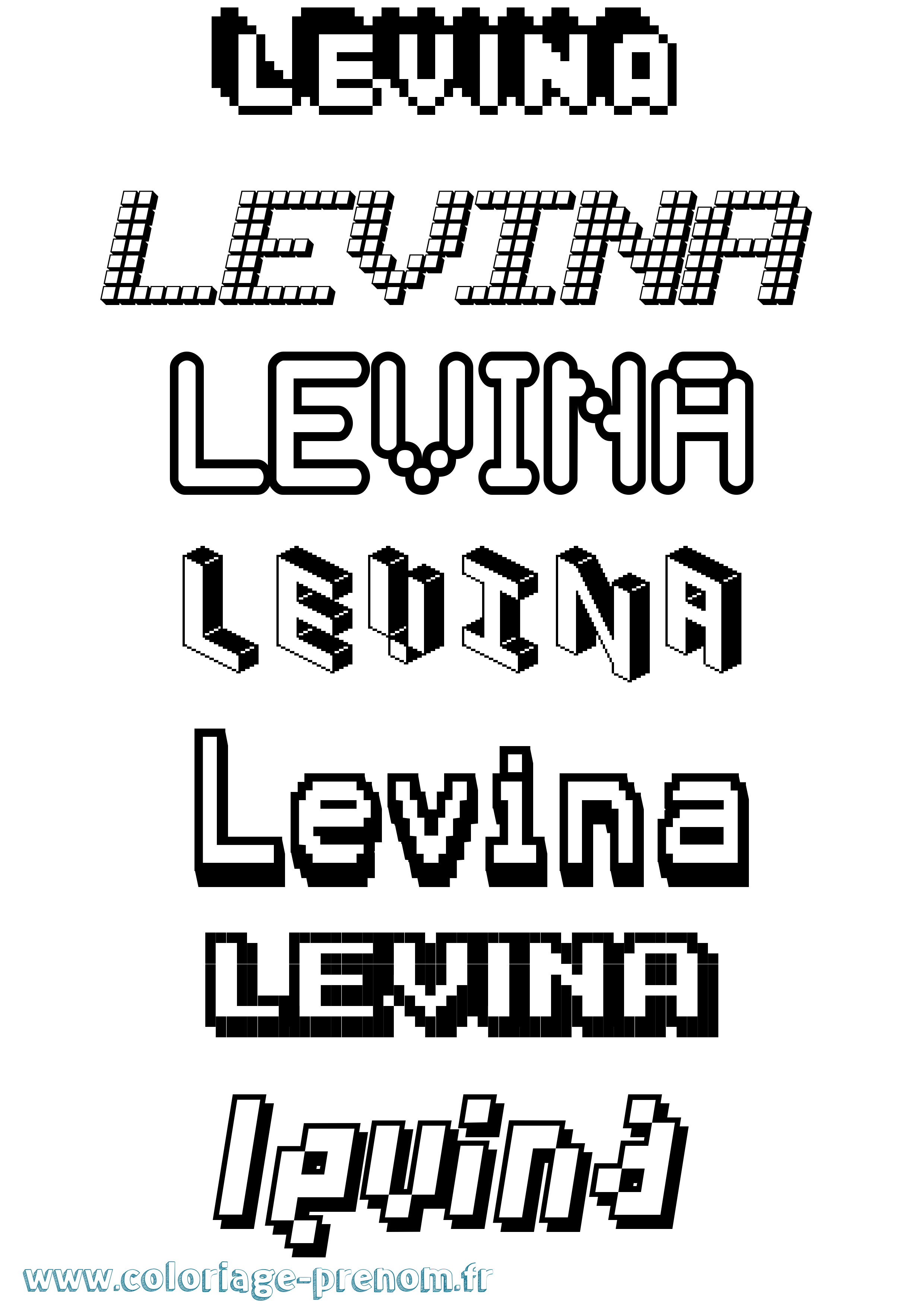 Coloriage Levina Pixel Coloriage prénom Levina Pixel