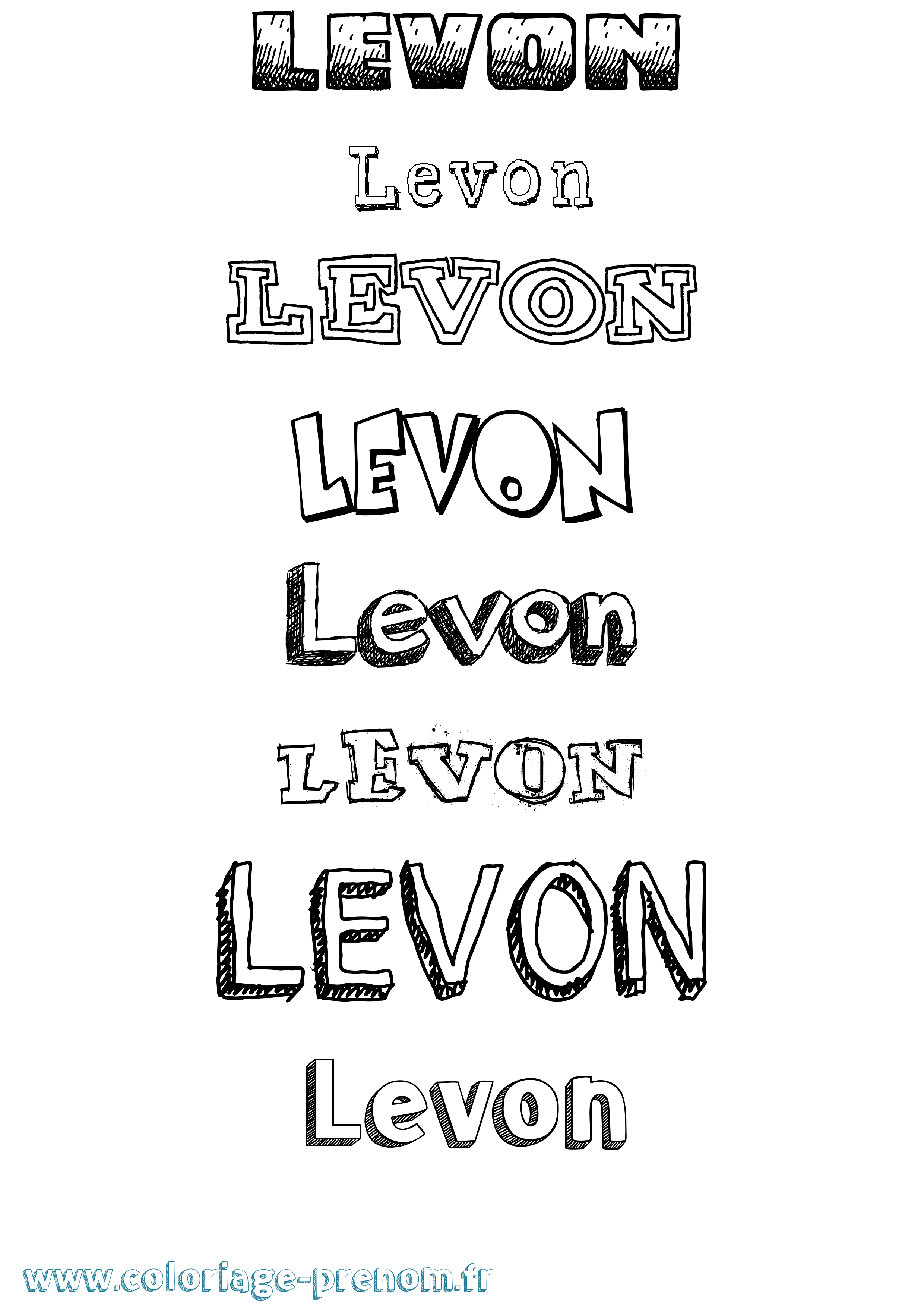 Coloriage Levon Dessiné Coloriage prénom Levon Dessiné