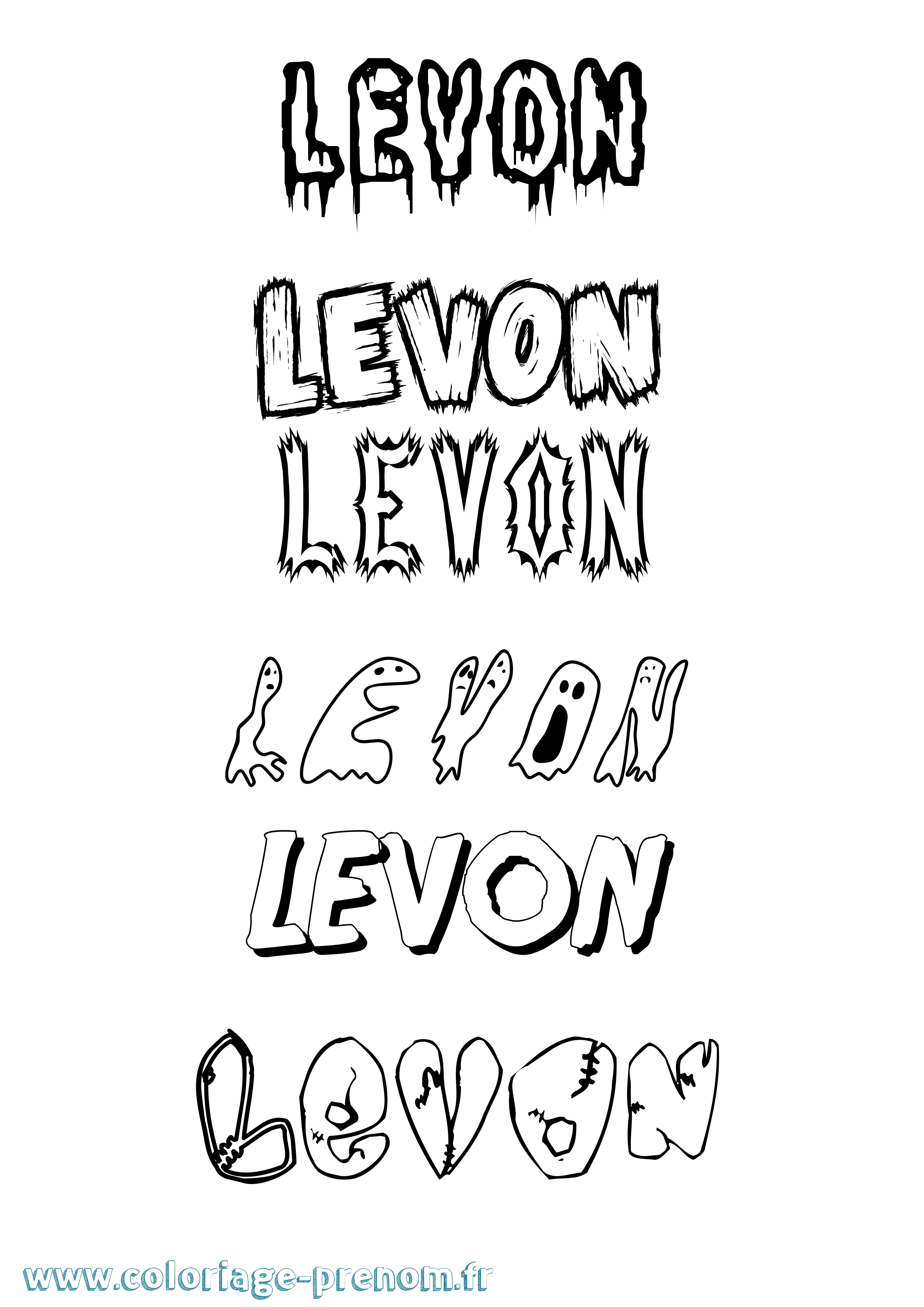 Coloriage Levon Frisson Coloriage prénom Levon Frisson