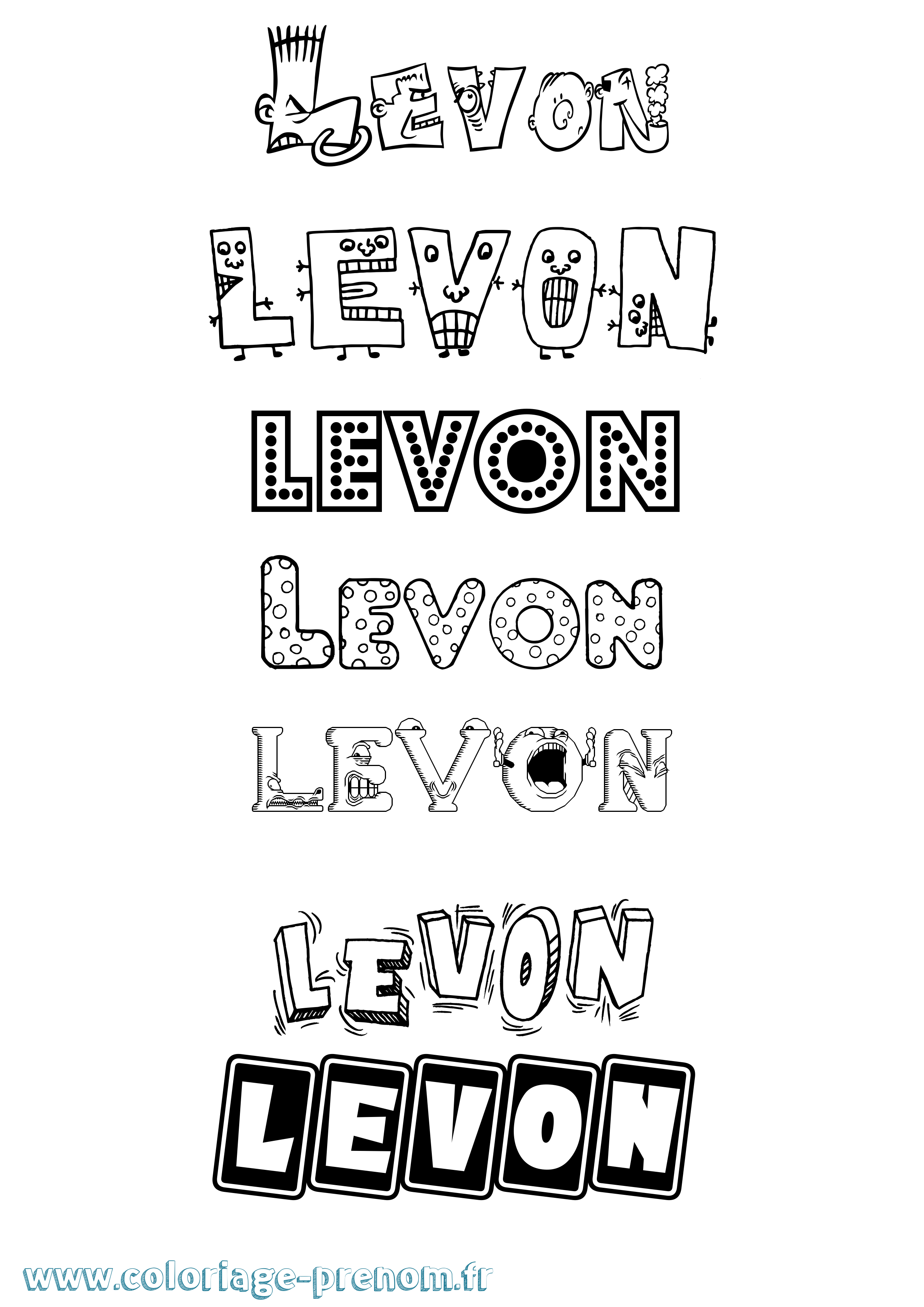 Coloriage Levon Fun Coloriage prénom Levon Fun