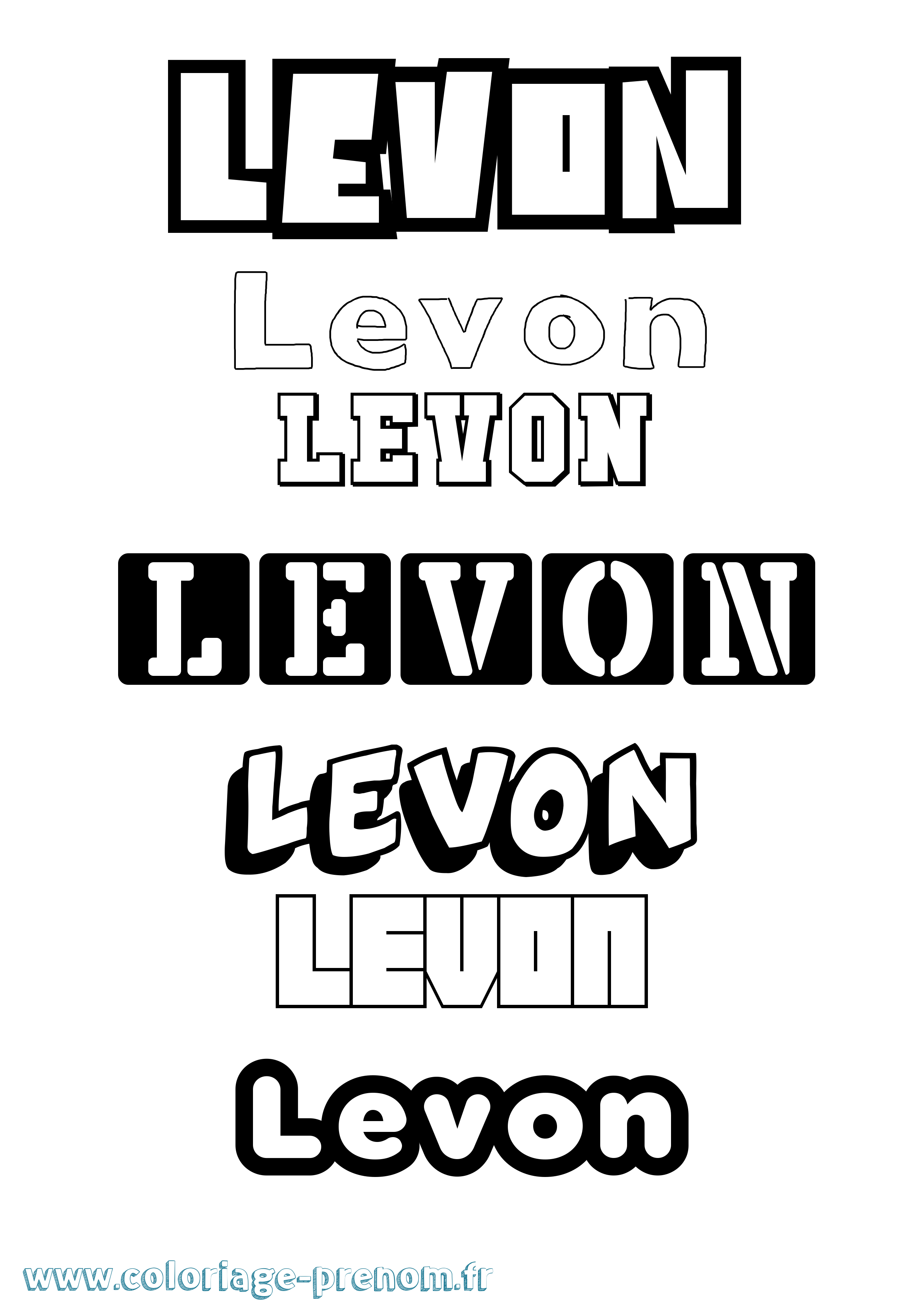 Coloriage Levon Simple Coloriage prénom Levon Simple